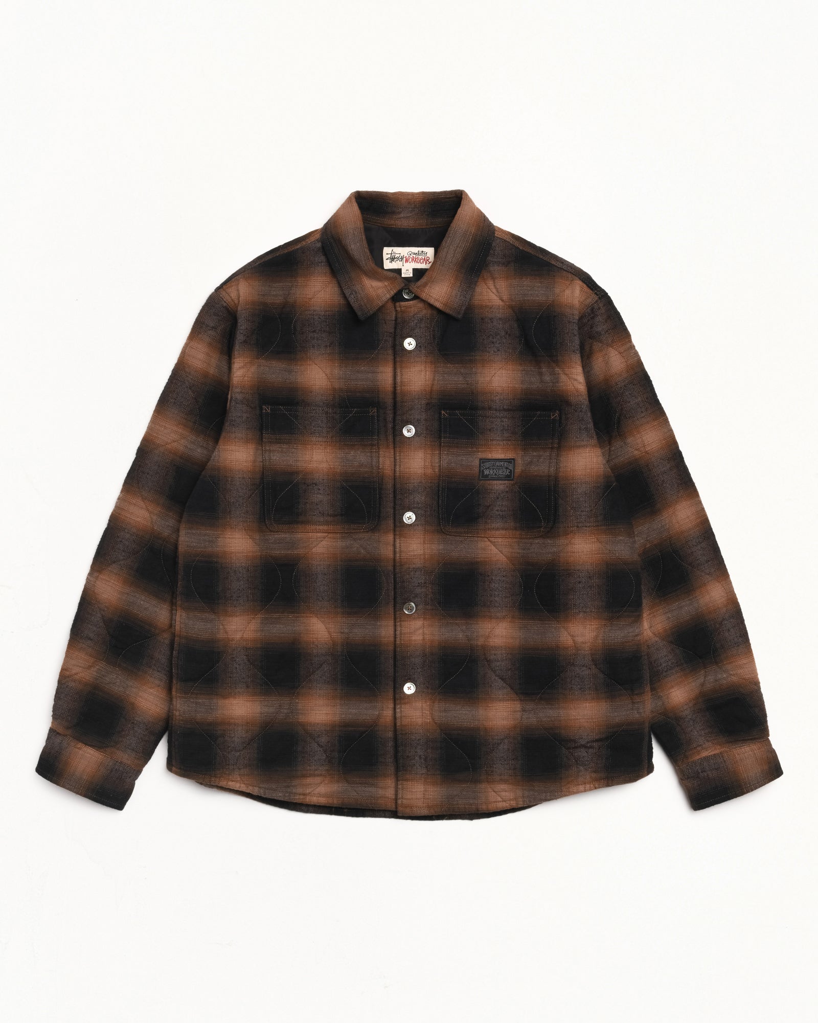 トップス stussy QUILTED PLAID SHIRT JACKET s Quilted Plaid Shirt Jacket – Brown | Tops & Shirts | Stüssy
