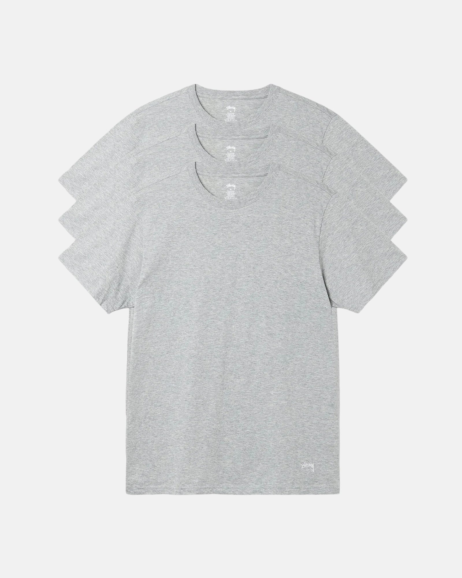 Stüssy Undershirts 3 Pack in grey heather – Stüssy Japan