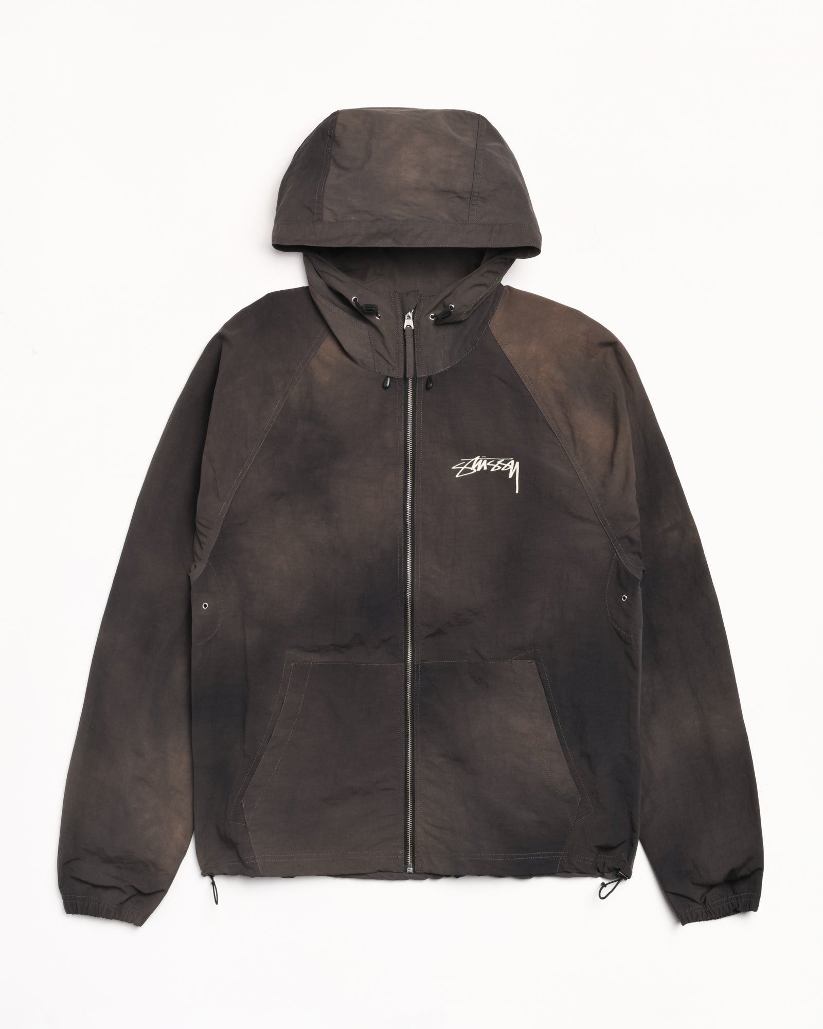 stussy シェルジャケット ブラック　Sサイズ Stussy シェルジャケット size S Beach Shell Wave Dye – Black