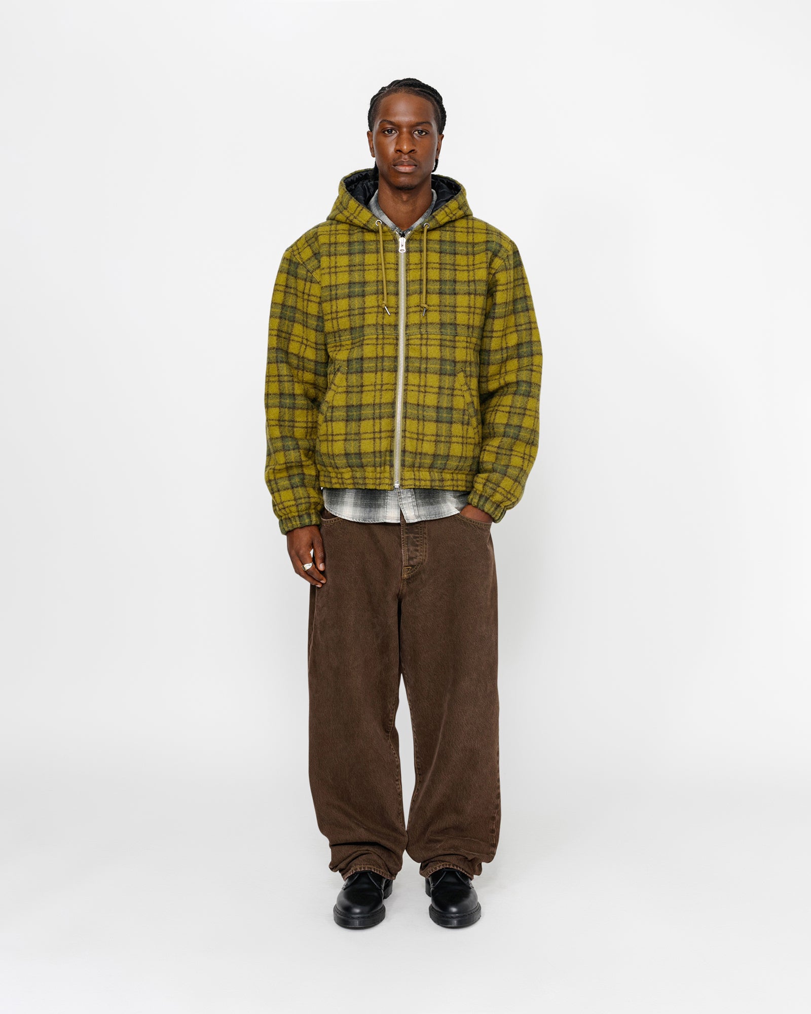 Work Jacket Wool Plaid in green – Stüssy Japan