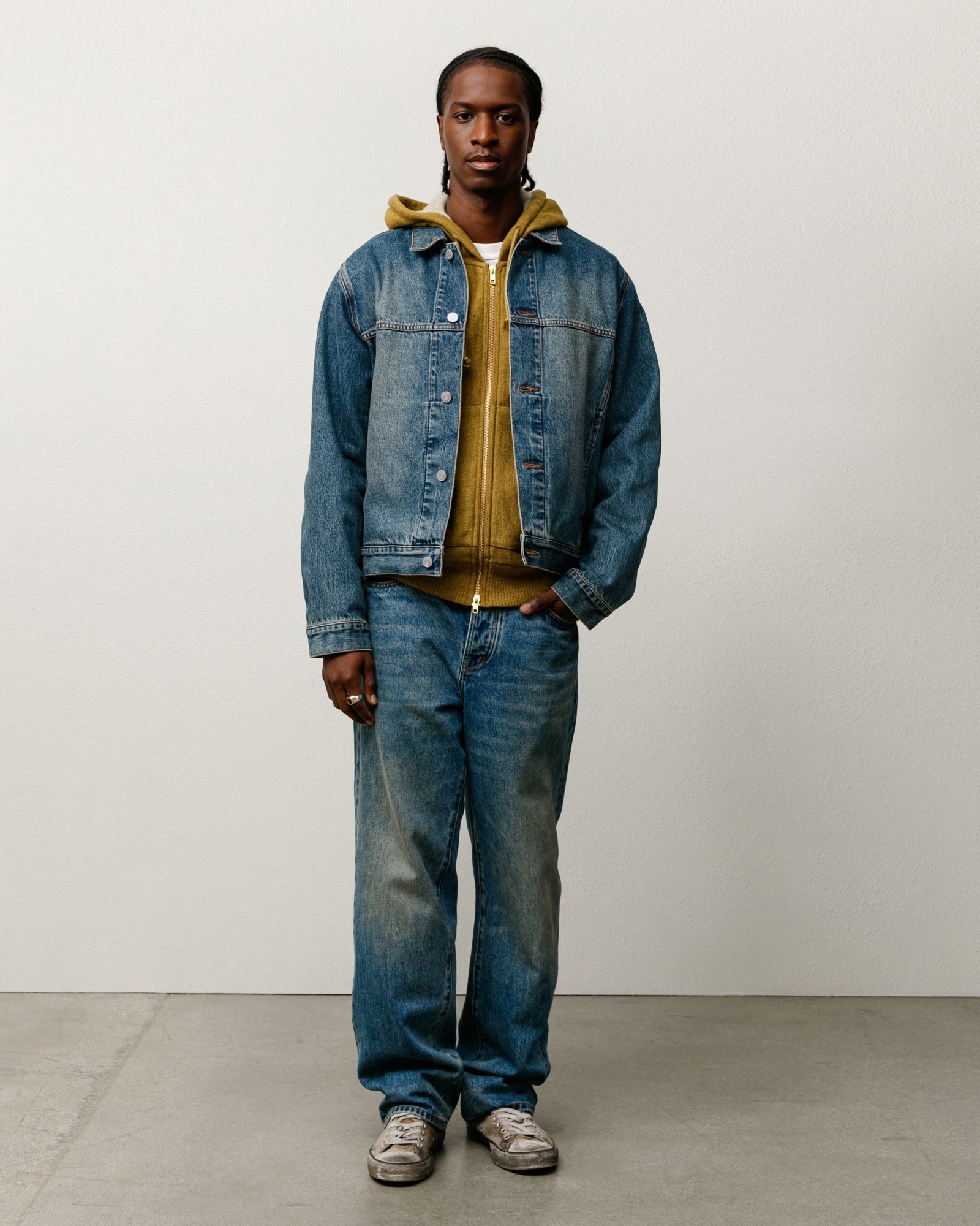 Trucker Jacket Denim – Vintage Mid Wash | Outerwear | Stüssy Japan
