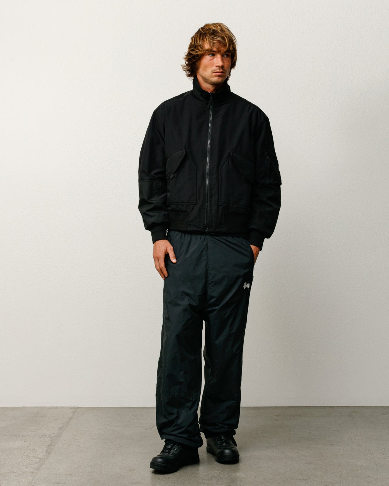 Nylon Track Pant – Black | Pants | Stüssy Japan