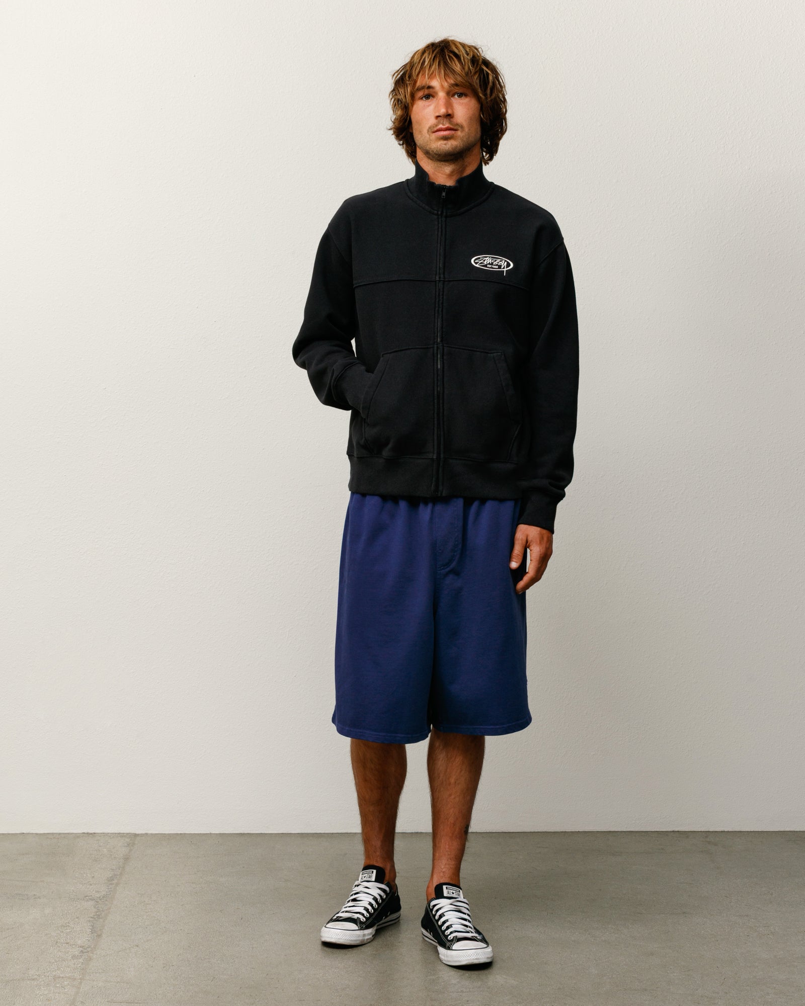 Fleece Track Jacket – Black | Zip-up Fleece | Stüssy Japan