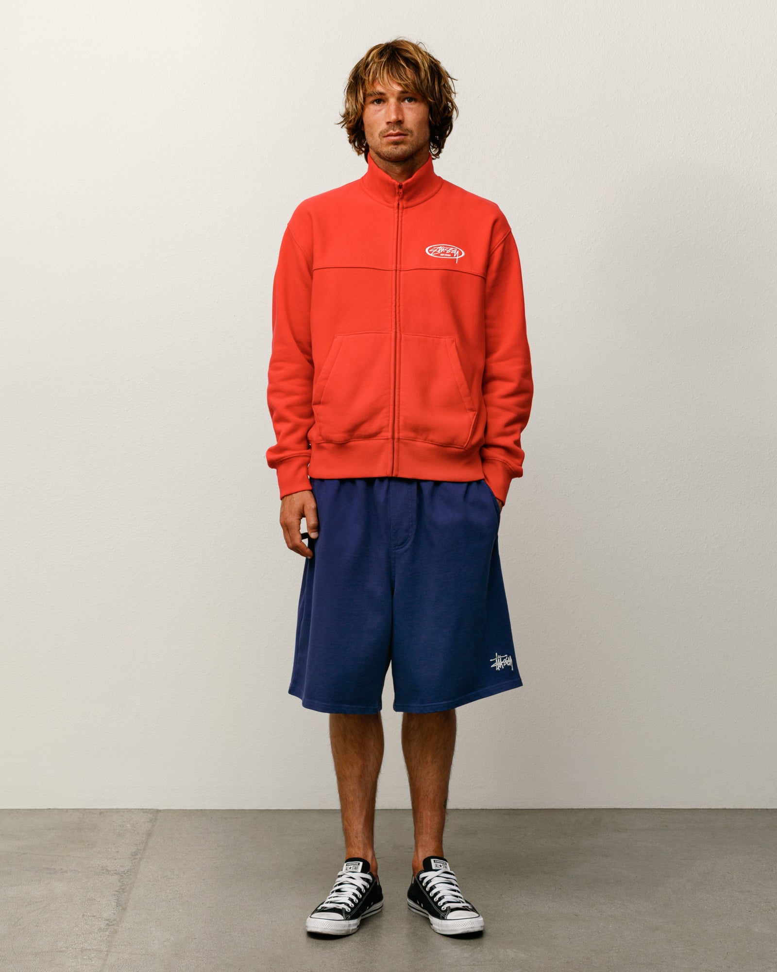 Fleece Track Jacket – Red | Zip-up Fleece | Stüssy Japan