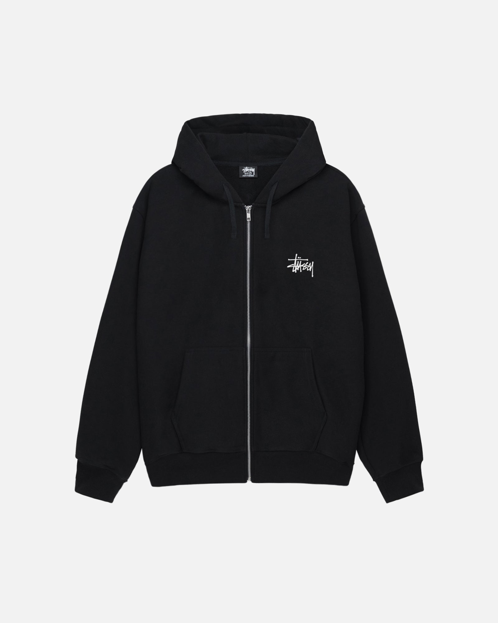 Basic Stüssy Zip Hoodie in black – Stüssy Japan