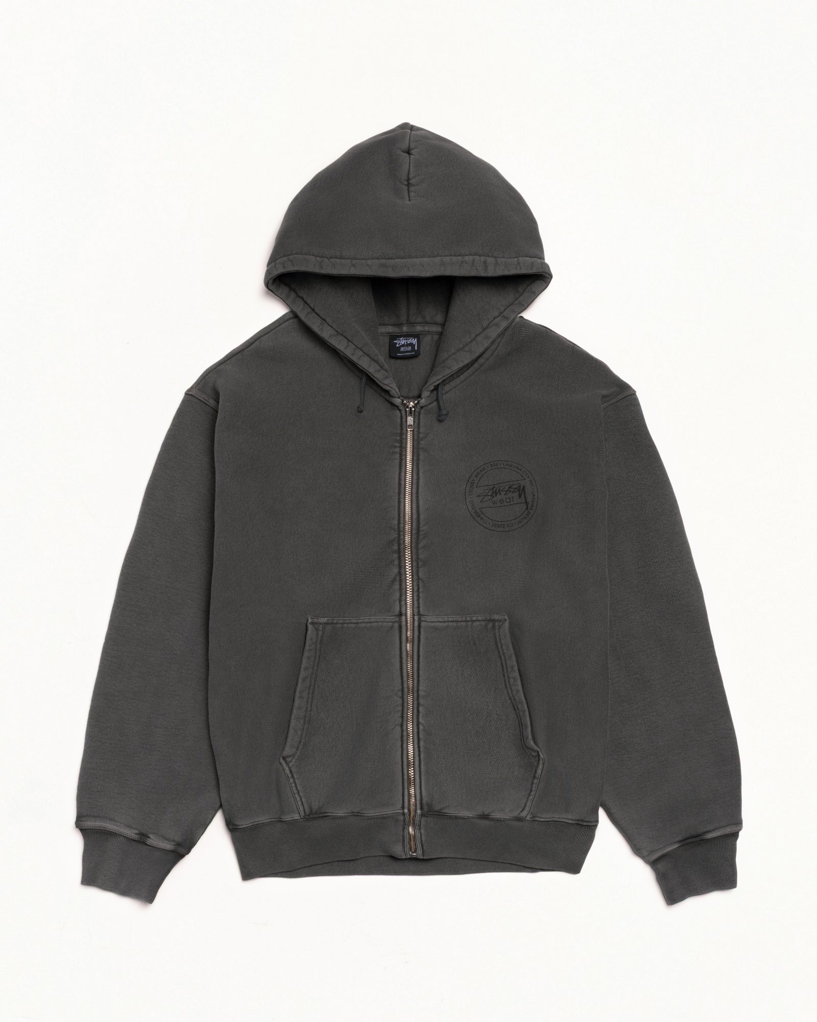 Stüssy Wear Zip Hoodie Pigment Dyed – Black | Sweats