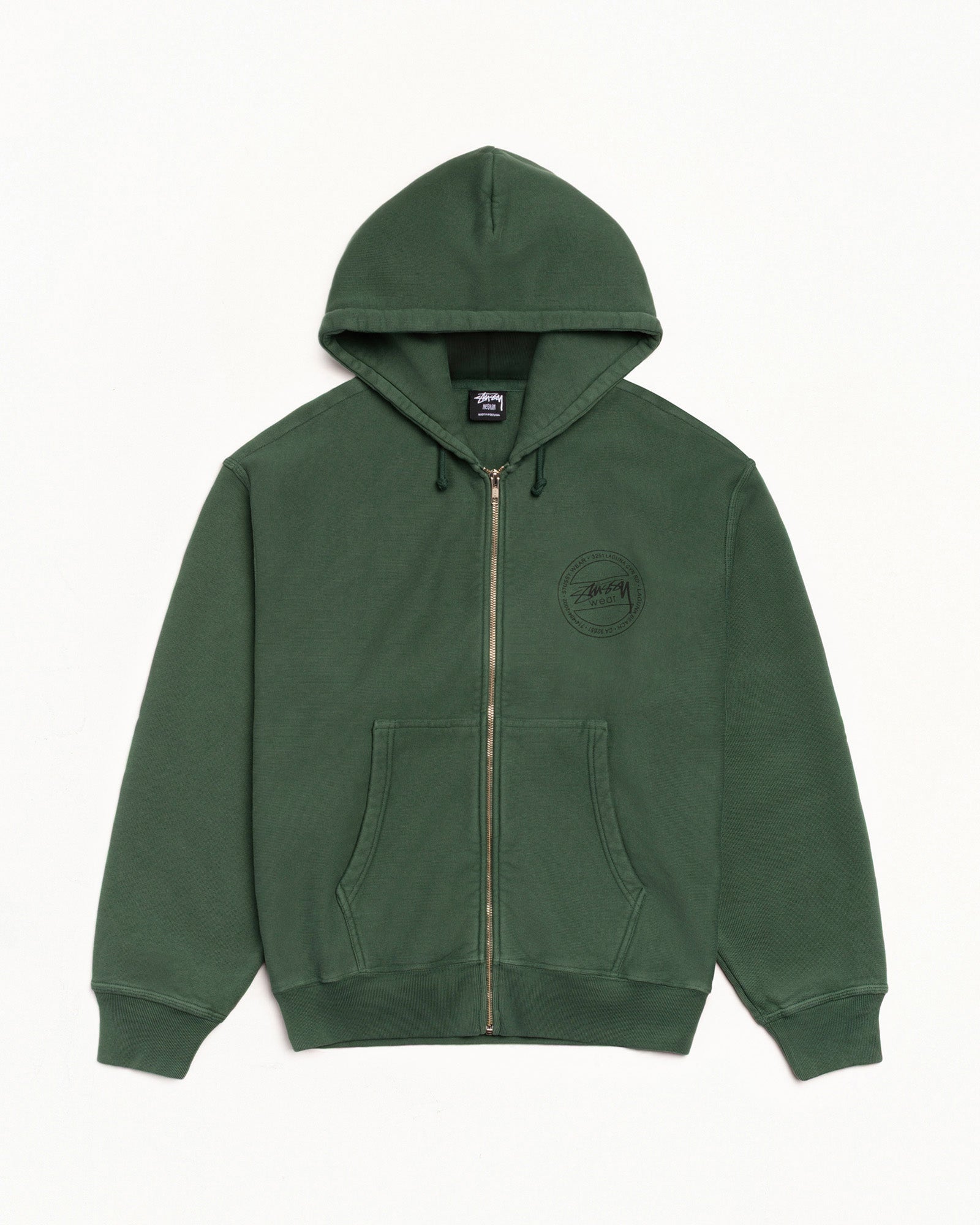 Stüssy Wear Zip Hoodie Pigment Dyed – Pine | Sweats | Stüssy