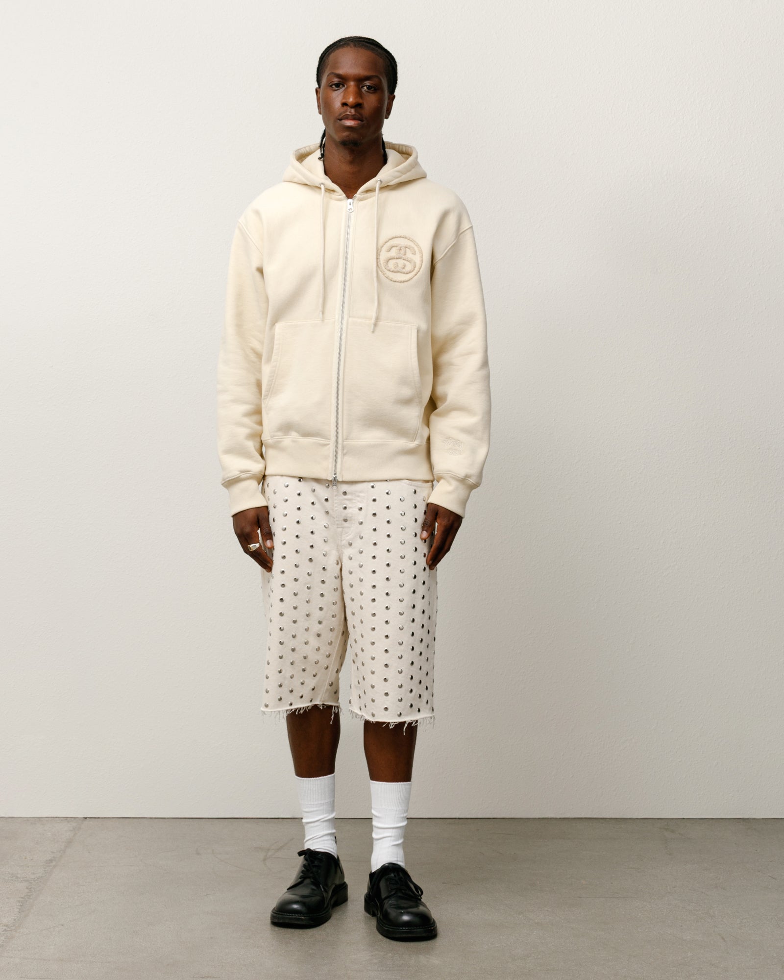 Stussy Wales Bonner スタッズ ショートパンツ ホワイトデニム Wales