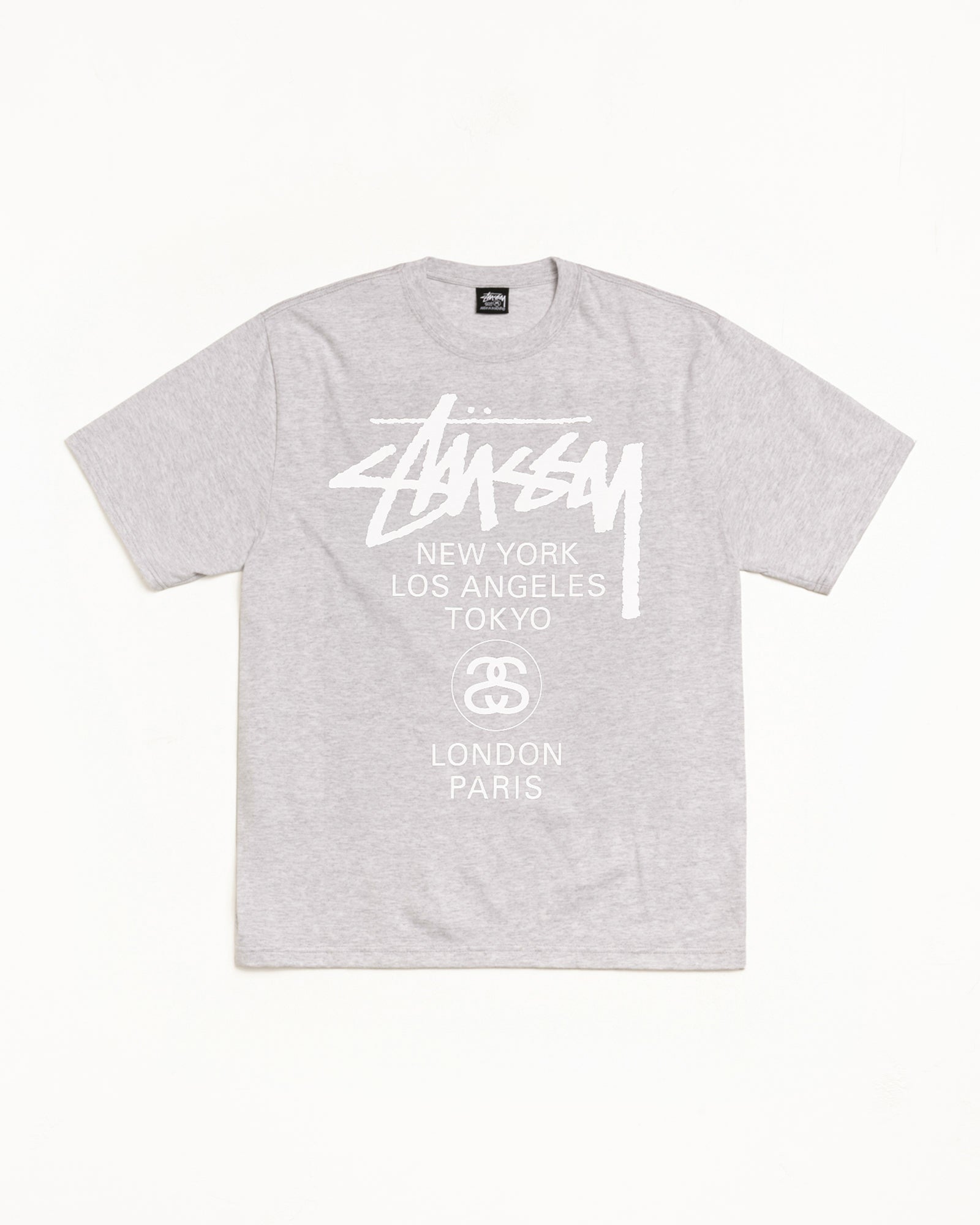 World Tour Tee – Ash Heather | Tees | Stüssy Japan