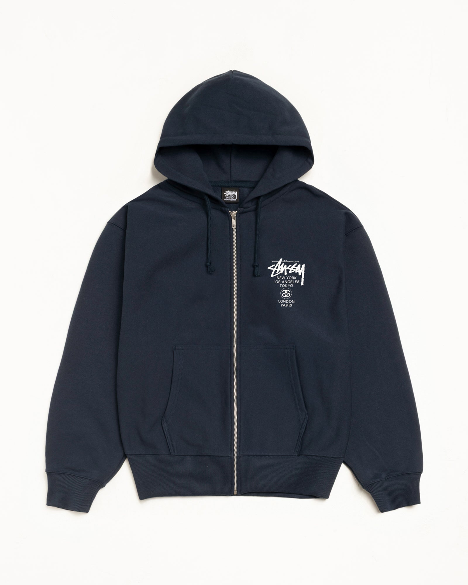 World Tour Zip Hoodie – Navy | Sweats | Stüssy Japan
