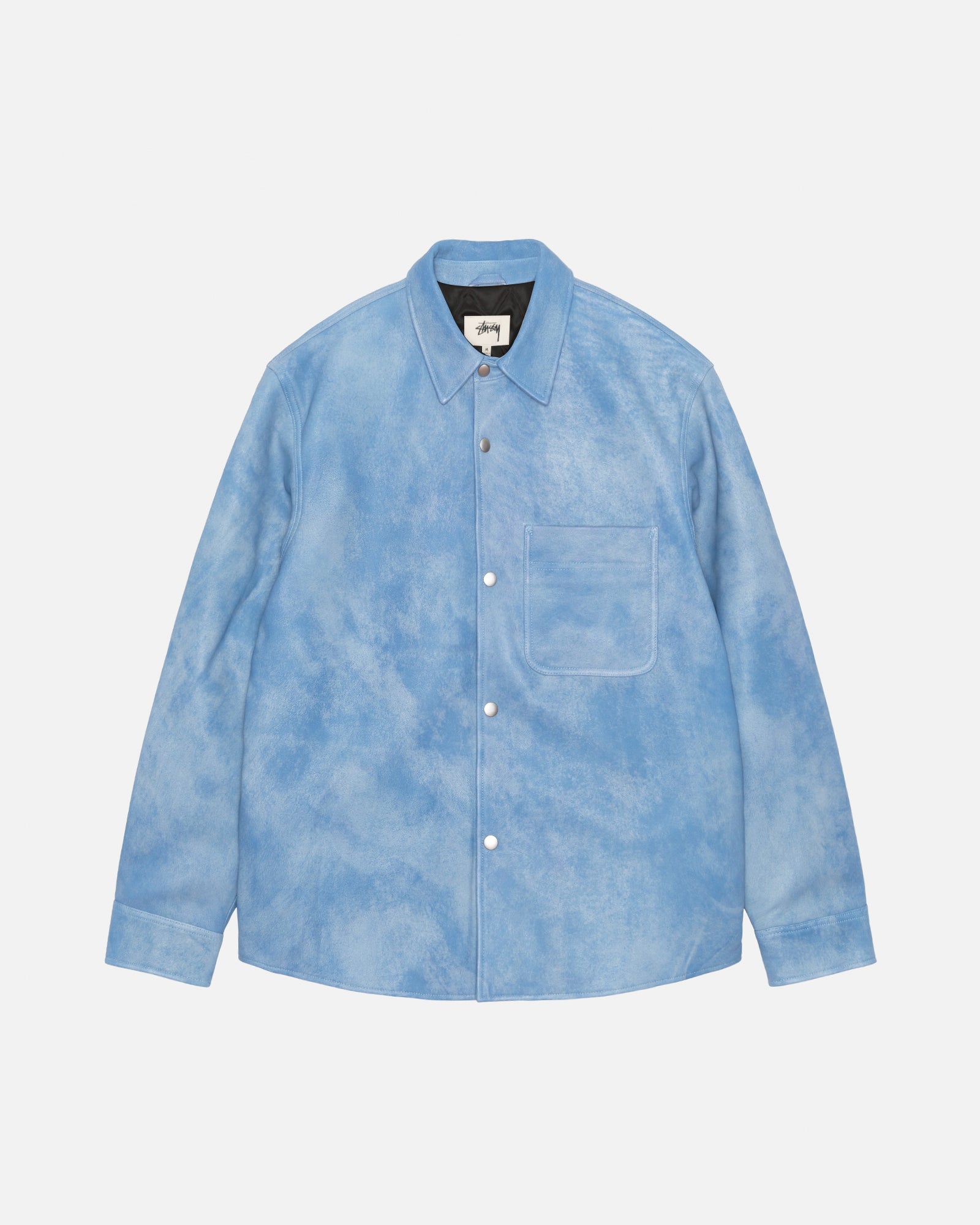 Leather Overshirt in washed blue – Stüssy Japan