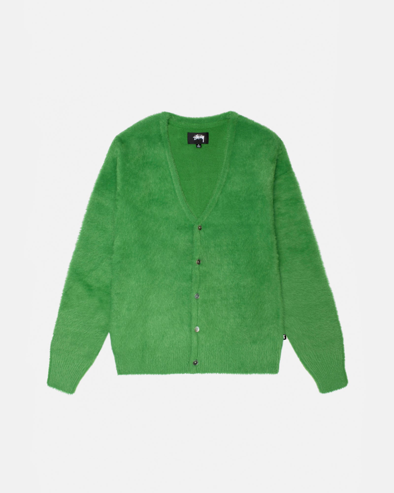 LimeサイズSTUSSY SHAGGY CARDIGAN - カーディガン