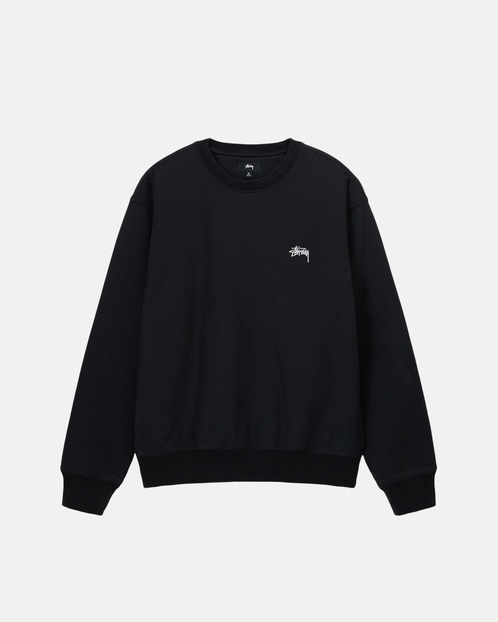 Stock Logo Crew in washed black – Stüssy Japan