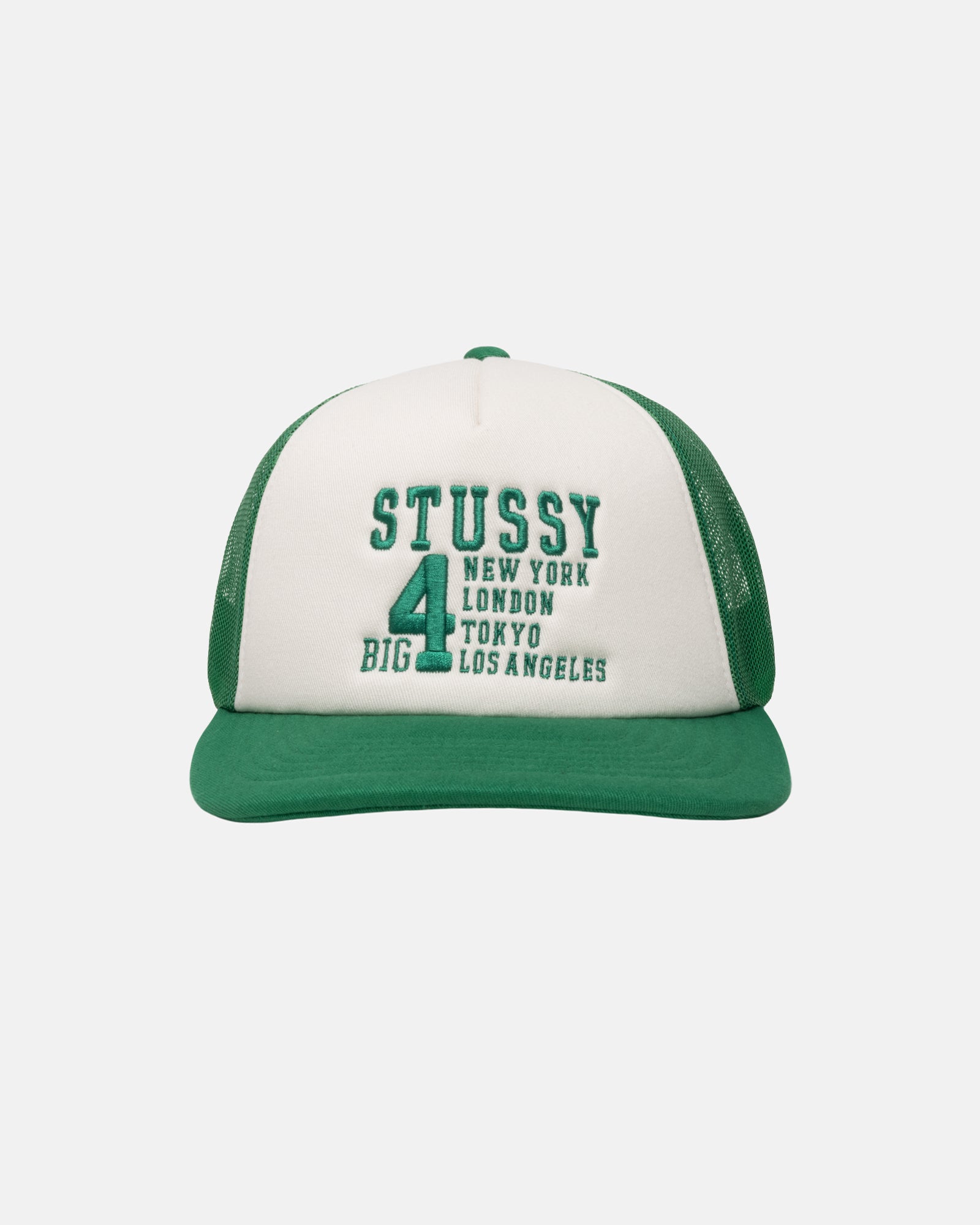 STUSSY TRUCKER BIG 4 SNAPBACK (Black)