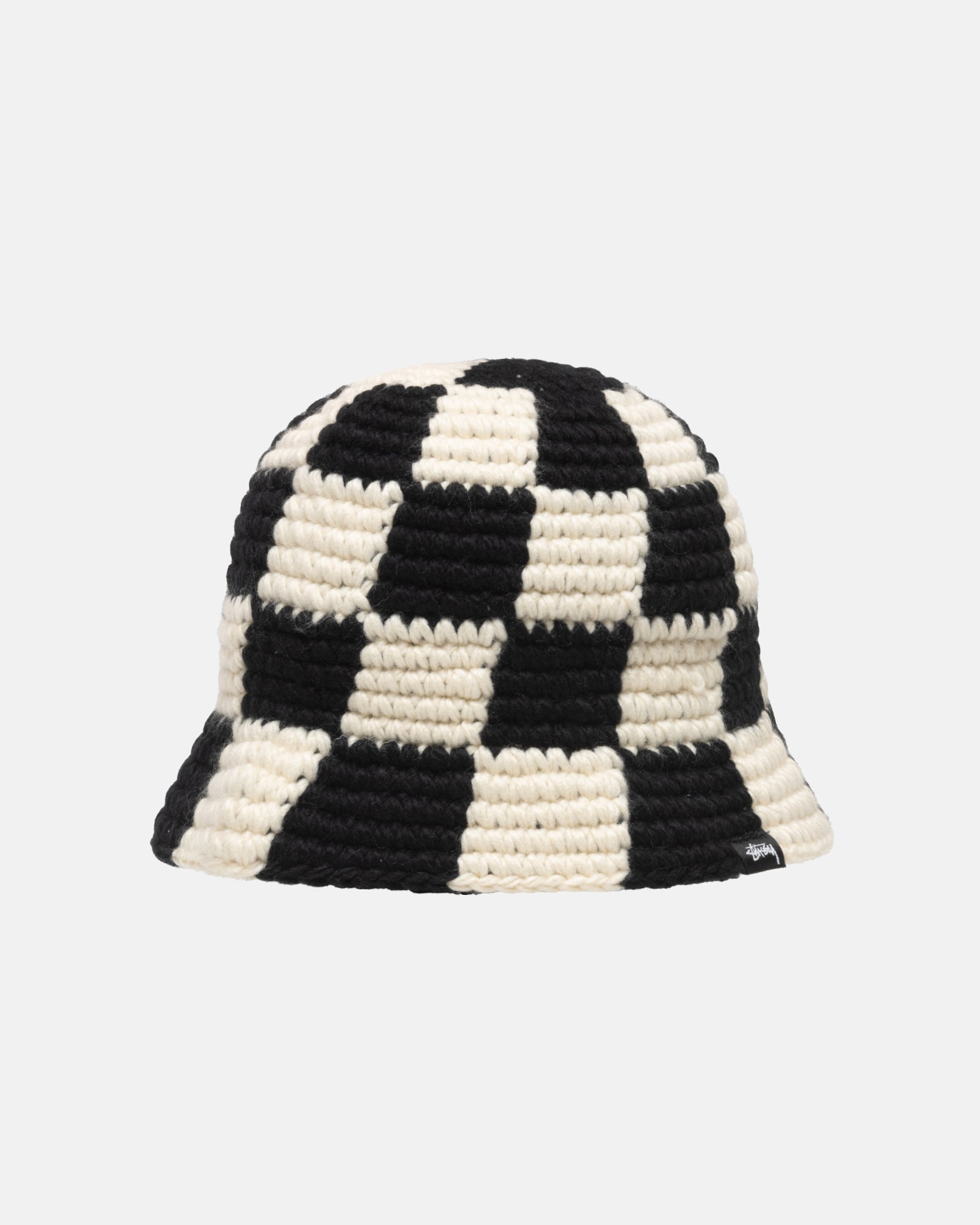 Stussy Bucket Hat Checker Knit Black | hartwellspremium.com