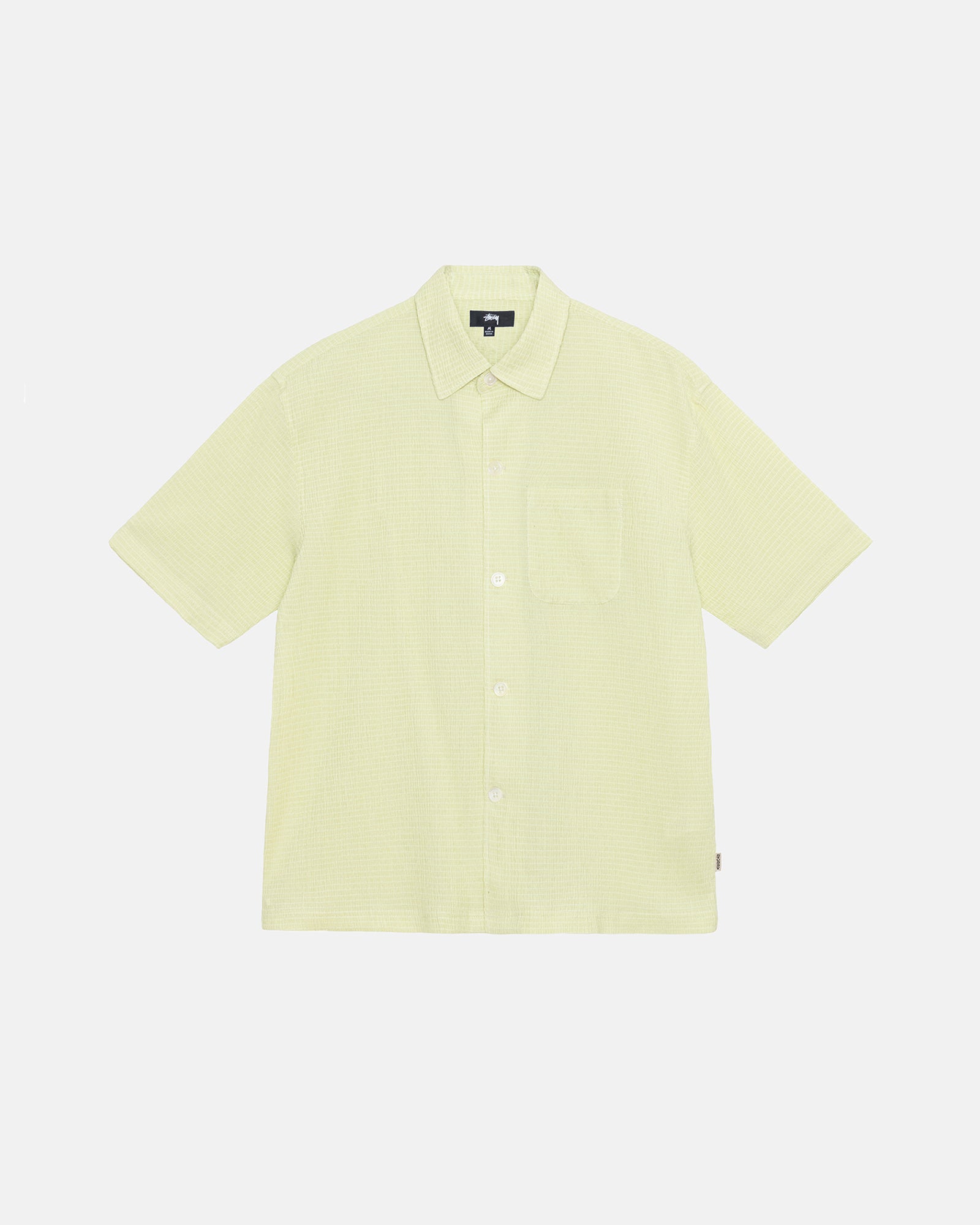Stüssy Boxy Flat Hem Shirt Crinkled Lime Tops