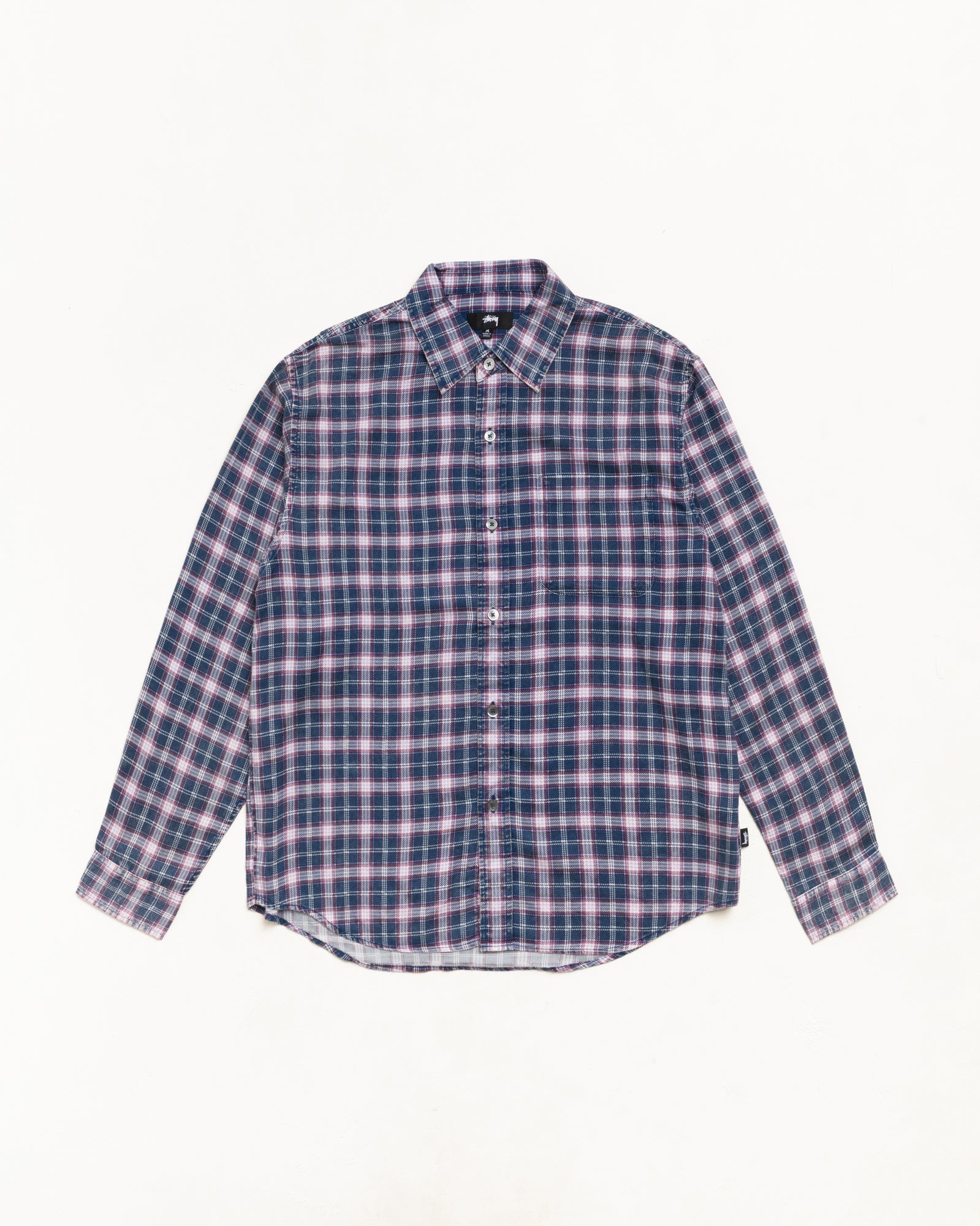 Matthew Plaid Shirt Unisex Short Sleeve In Navy