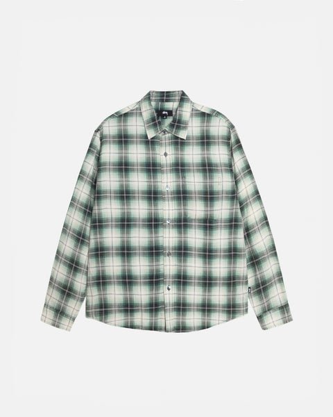 Stüssy Matthew Shirt Lg Printed Plaid Green Tops