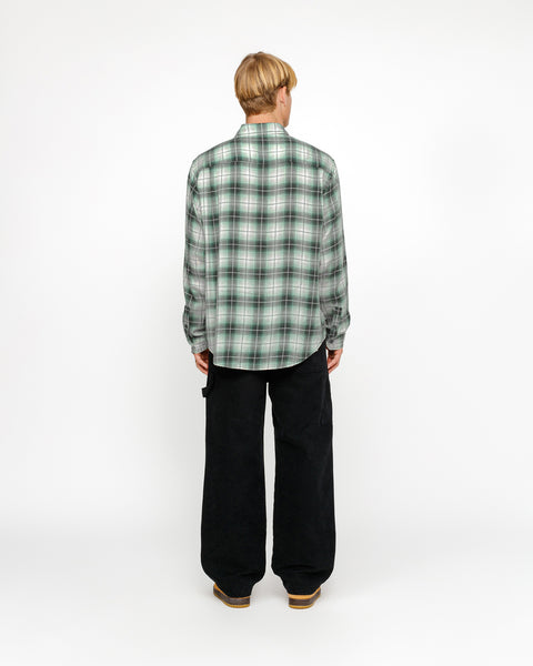 Stüssy Matthew Shirt Lg Printed Plaid Green Tops