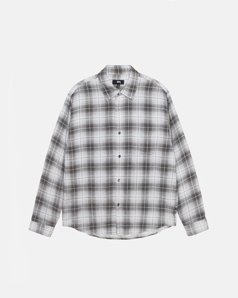 Stüssy Matthew Shirt Lg Printed Plaid Brown Tops