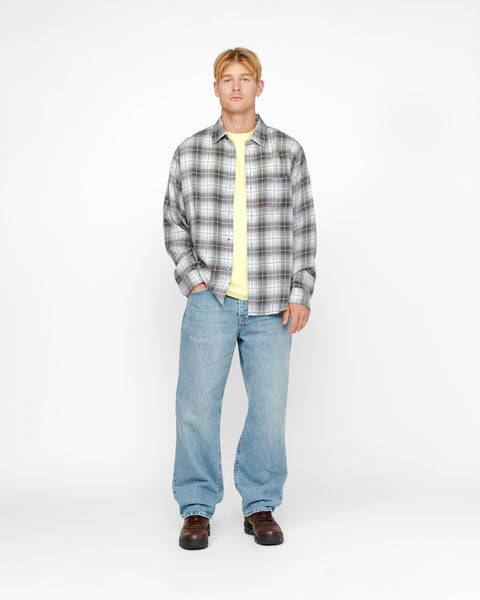 Stüssy Matthew Shirt Lg Printed Plaid Brown Tops