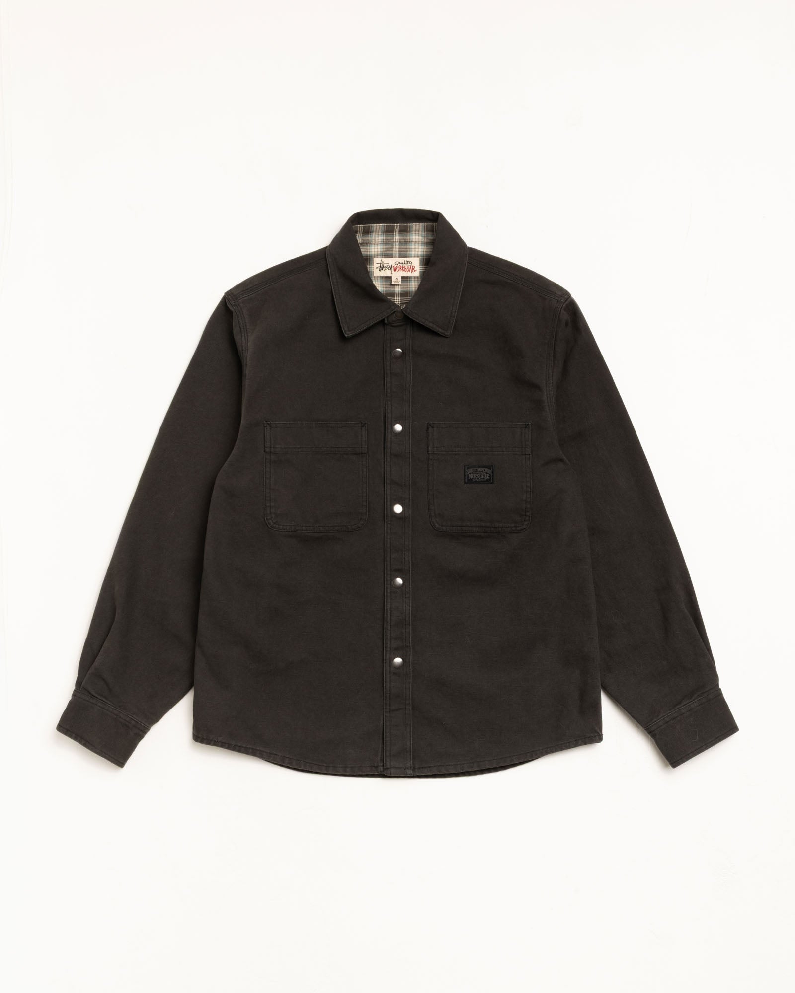 Heavy Washed Canvas Shirt – Black | Tops | Stüssy Japan