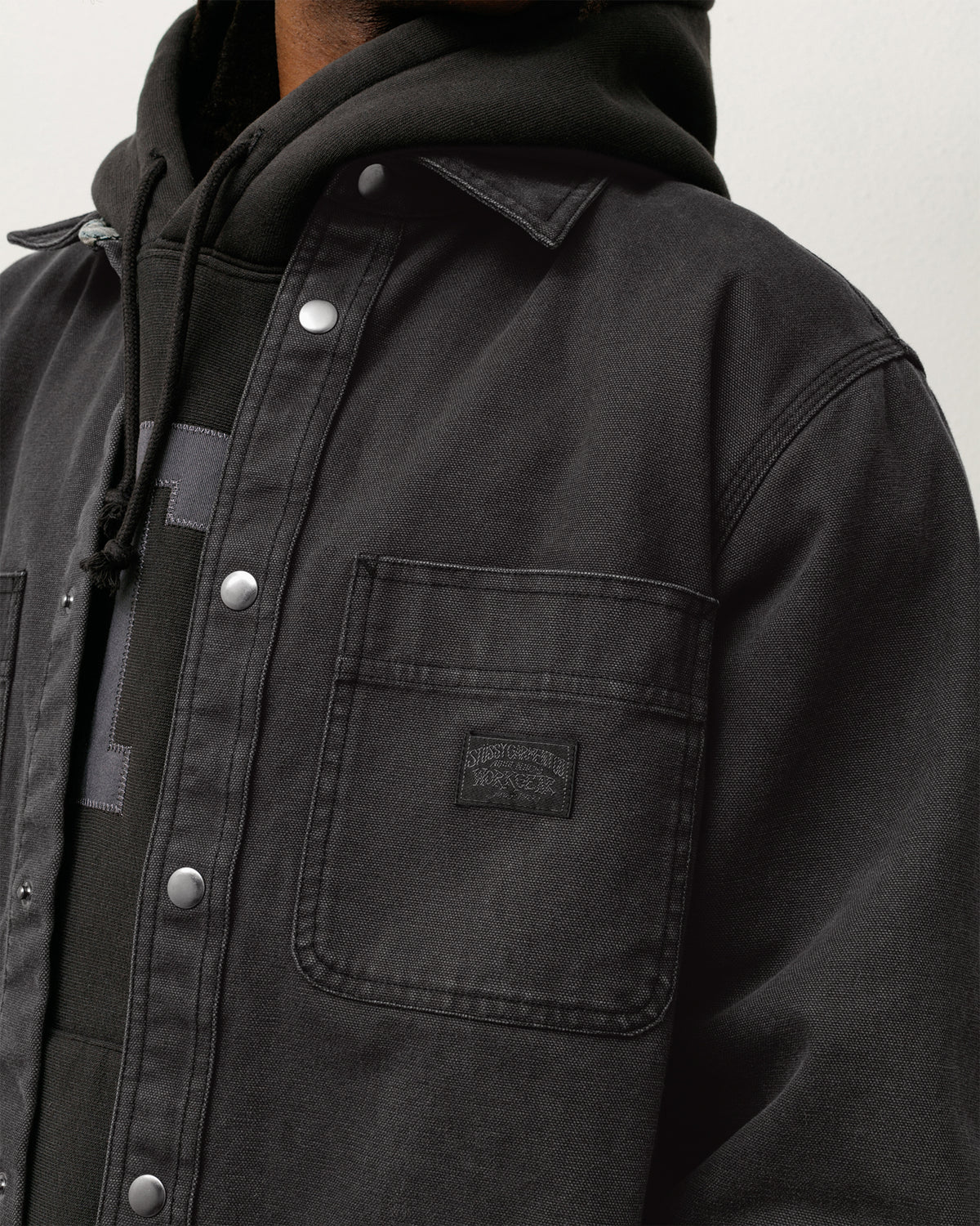 Heavy Washed Canvas Shirt – Black | Tops | Stüssy Japan