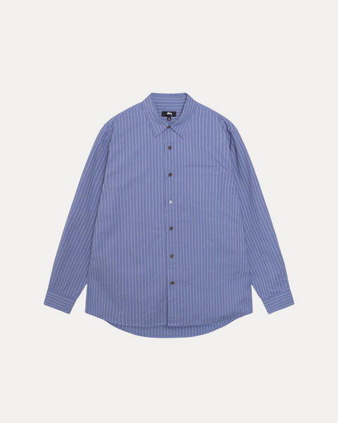 Oxford Ls Shirt Mens Long Sleeve In Blue Stripe