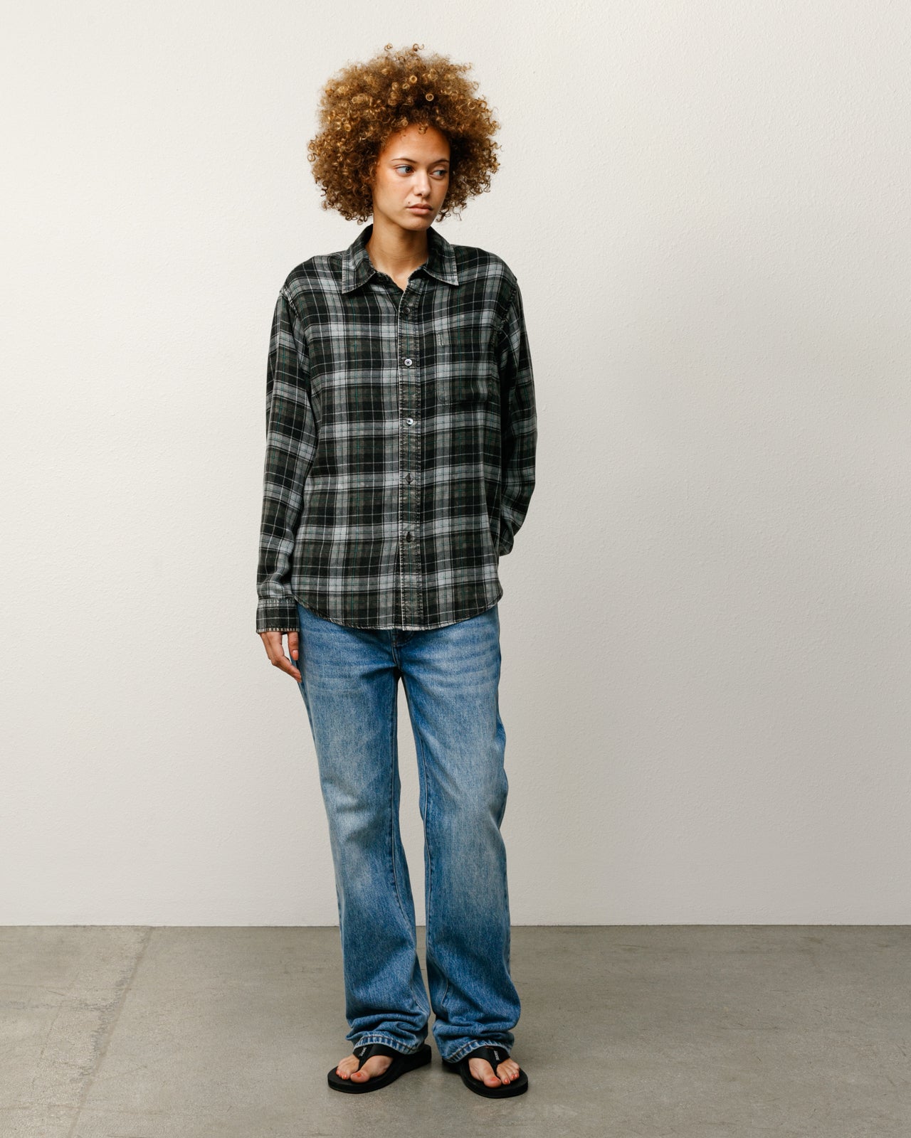 Matthew Plaid Shirt Cl Mens Long Sleeve In Charcoal