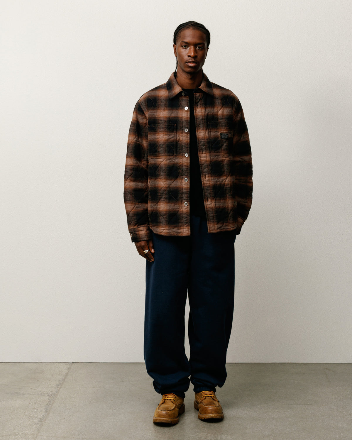 Quilted Plaid Shirt Jacket – Brown | Tops & Shirts | Stüssy Japan