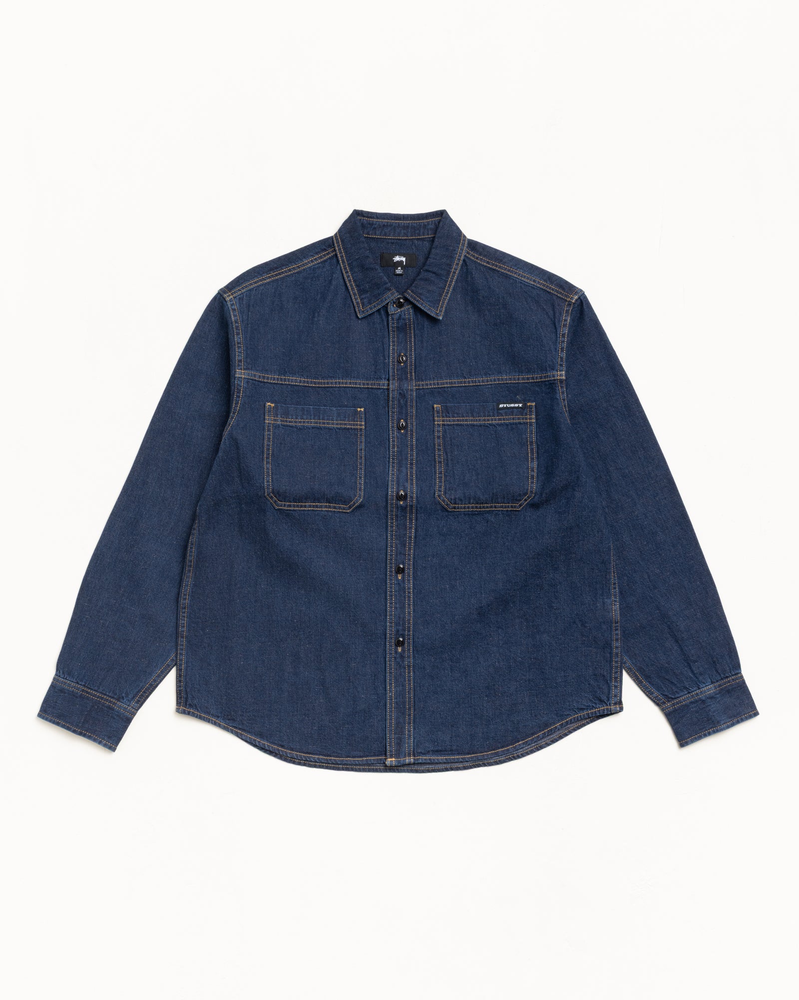 Work Denim Shirt – Dark Denim | Tops & Shirts | Stüssy Japan