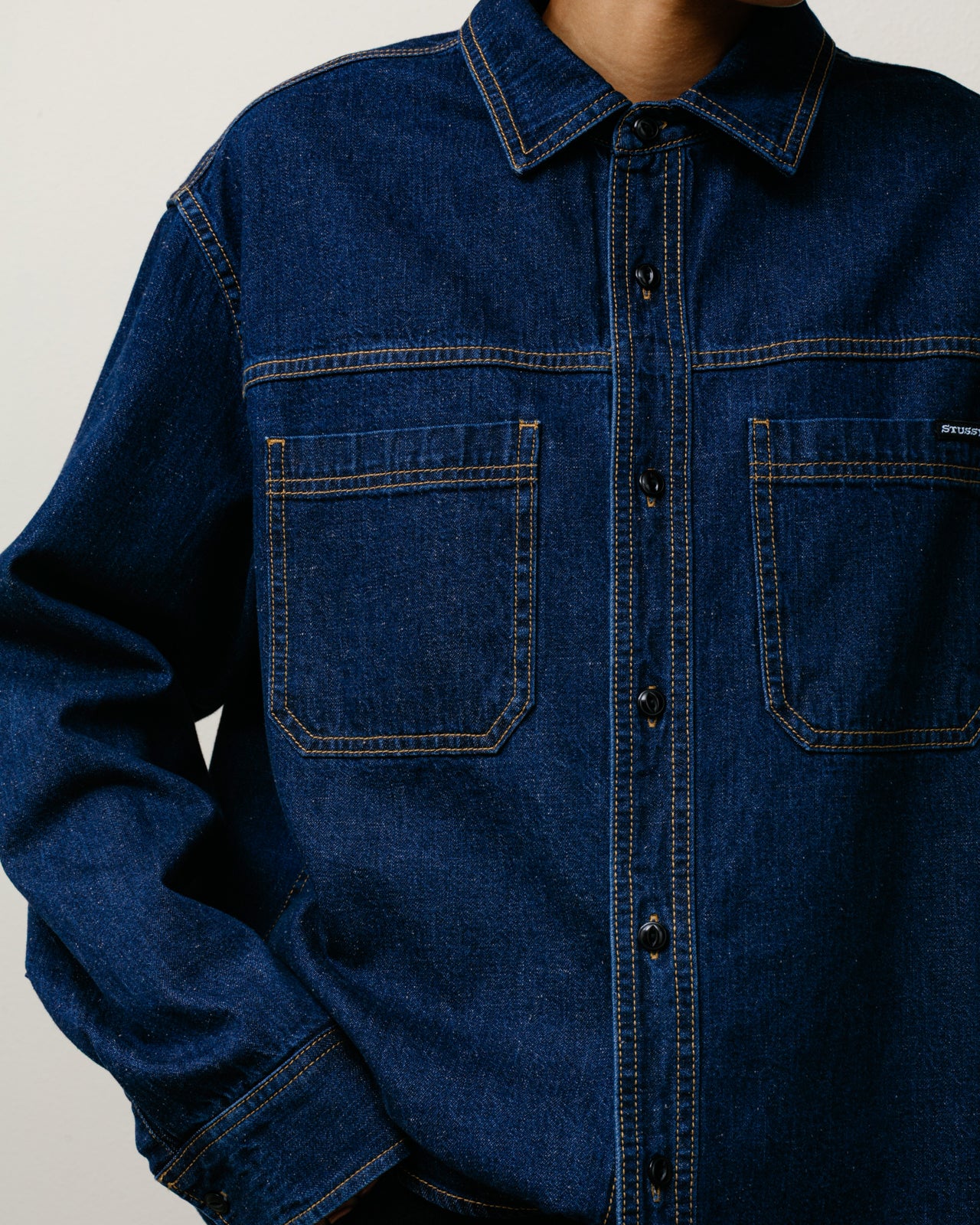 Work Denim Shirt – Dark Denim | Tops & Shirts | Stüssy Japan