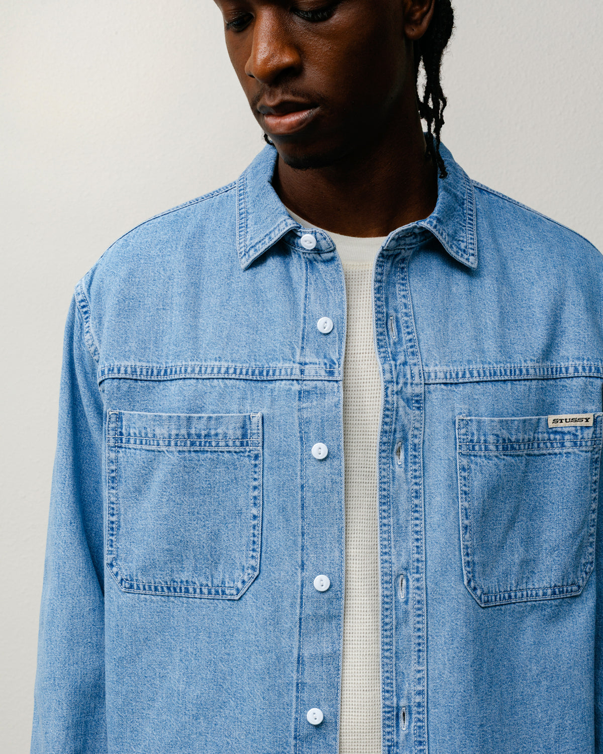 Work Denim Shirt – Light Denim | Tops & Shirts | Stüssy Japan