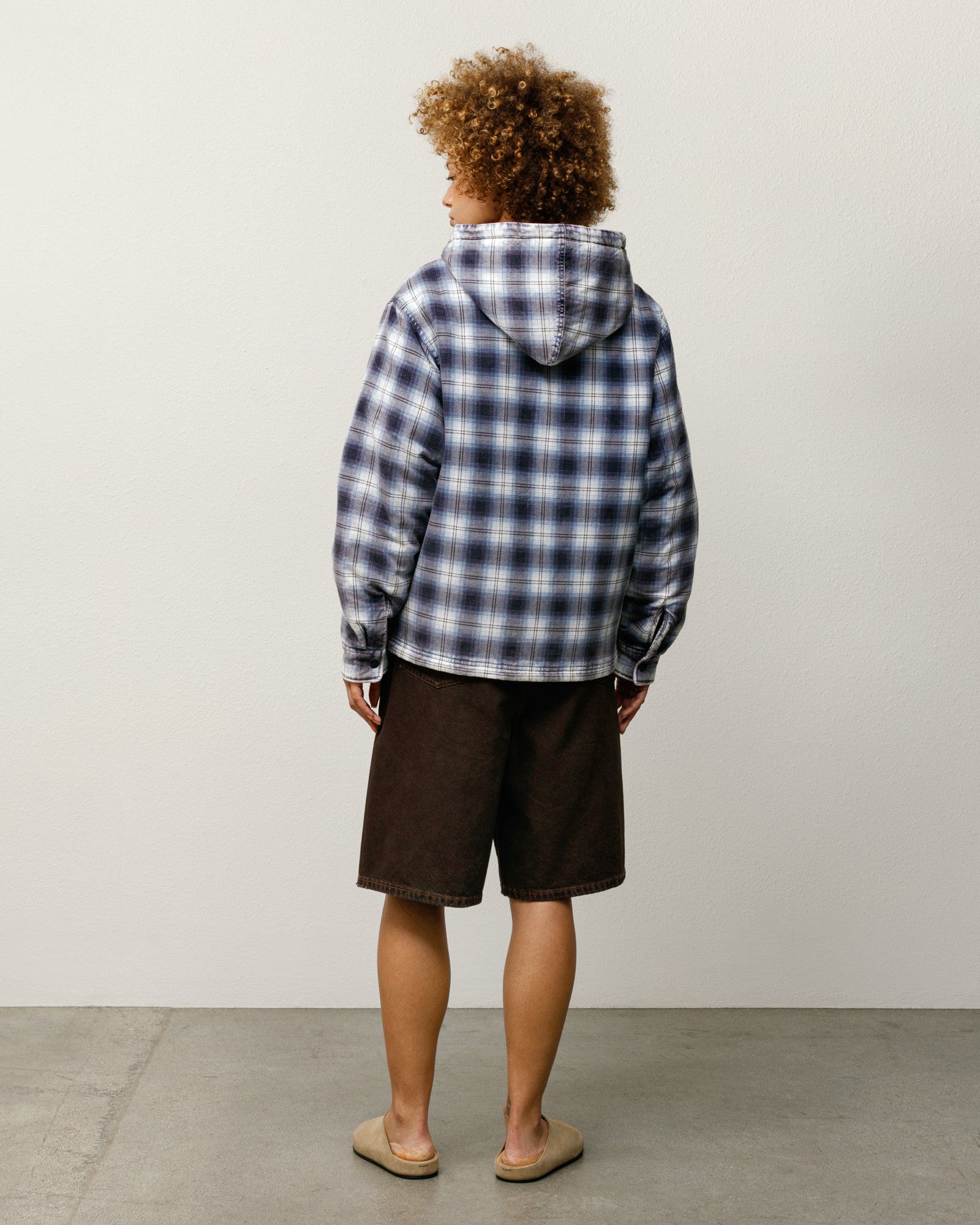 Zip Hooded Plaid Shirt – Blue | Outerwear | Stüssy Japan