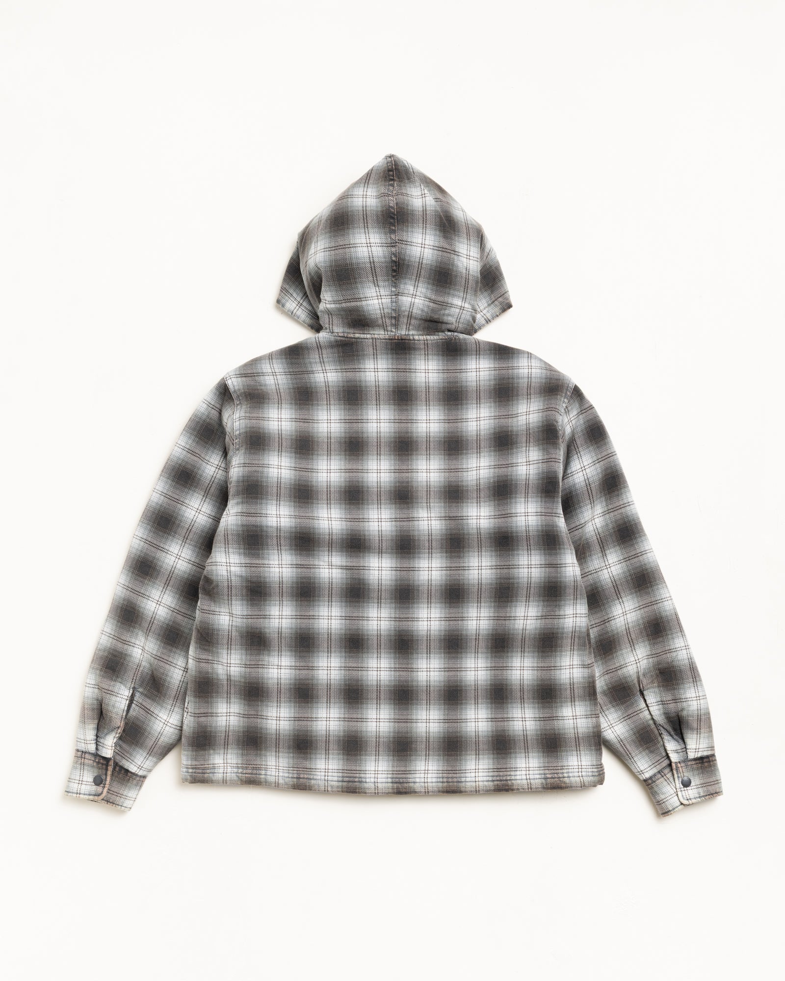 Zip Hooded Plaid Shirt – Charcoal | Outerwear | Stüssy Japan