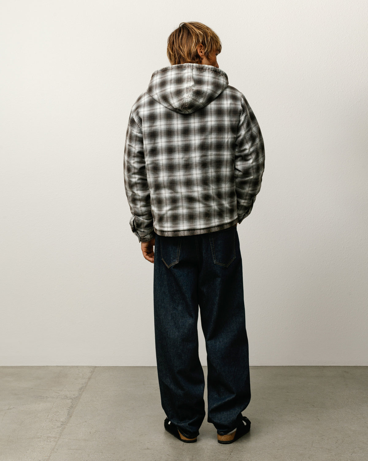 Zip Hooded Plaid Shirt – Charcoal | Outerwear | Stüssy Japan