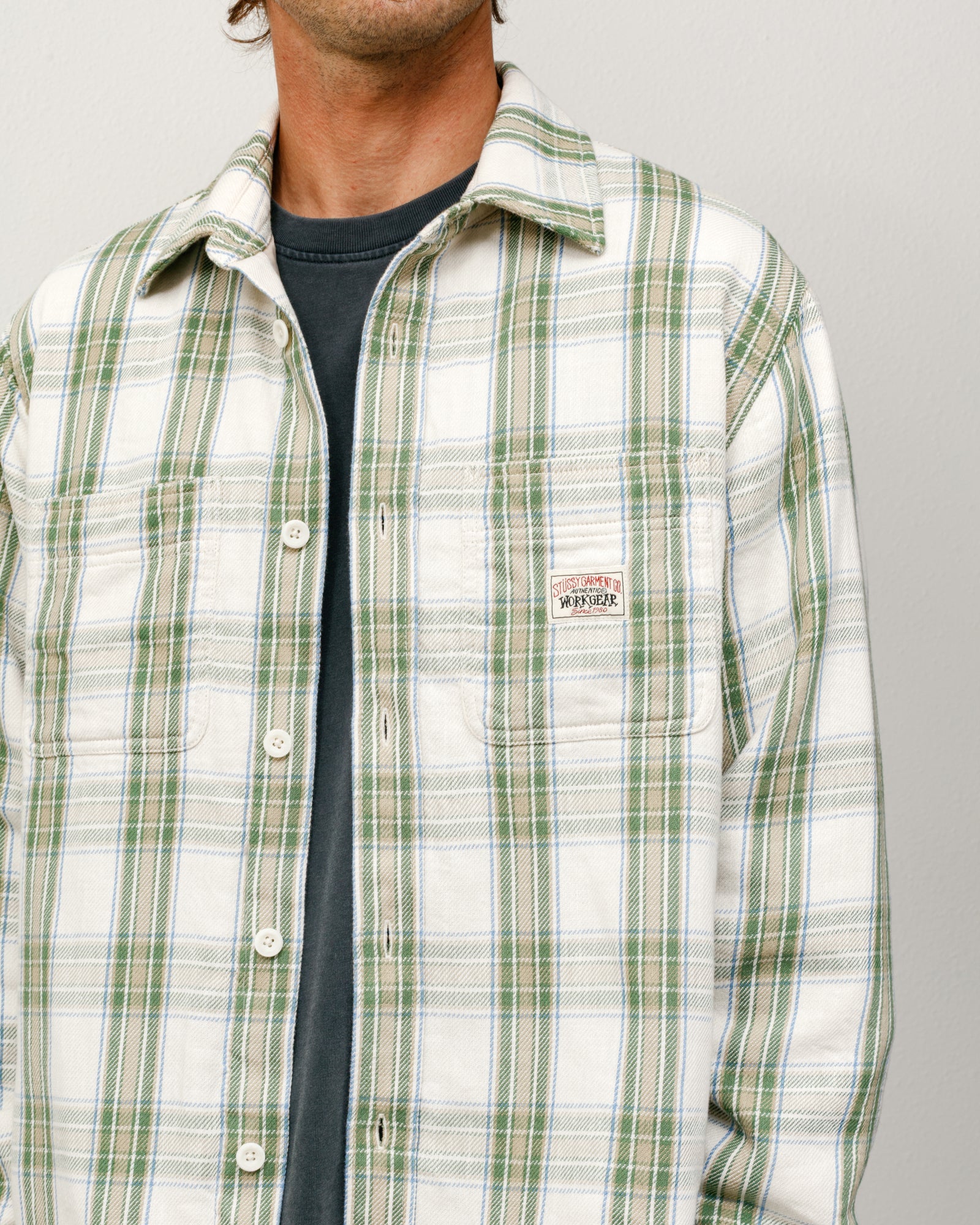Lau Plaid Shirt Jacket – Off White | Tops & Shirts | Stüssy Japan