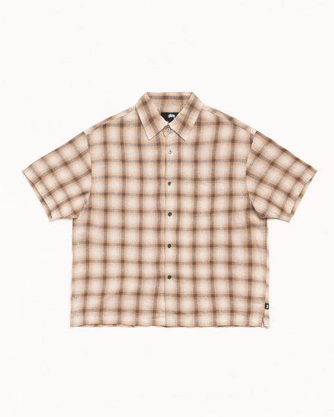 Liam Ss Plaid Shirt Mens Short Sleeve In Brown