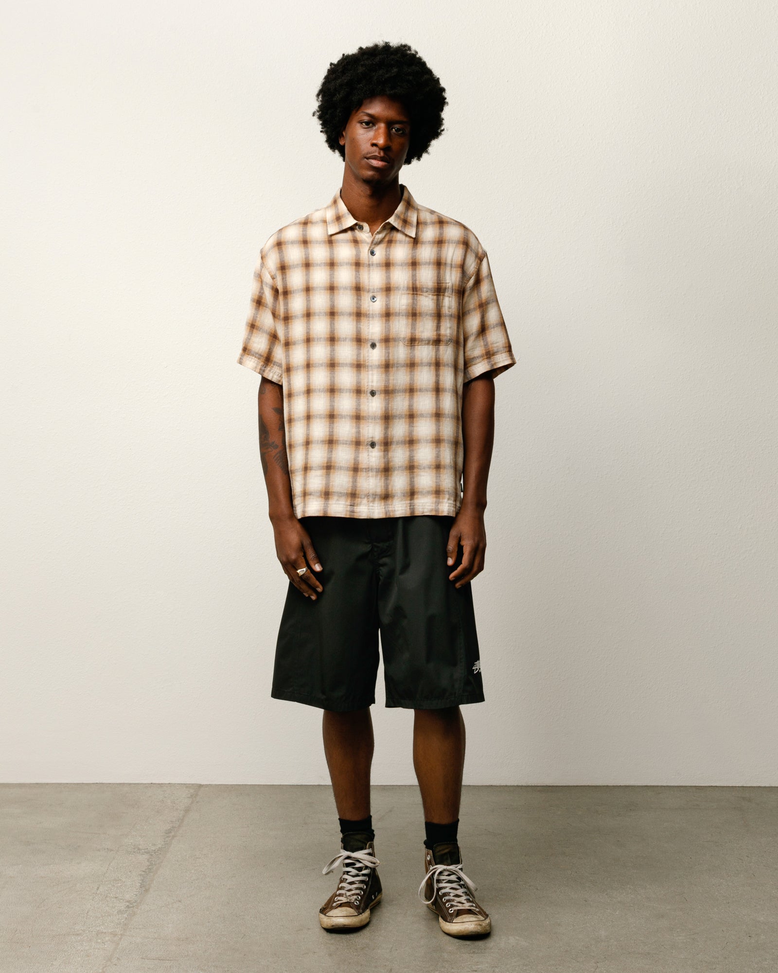 Liam SS Plaid Shirt – Brown | Tops & Shirts | Stüssy Japan