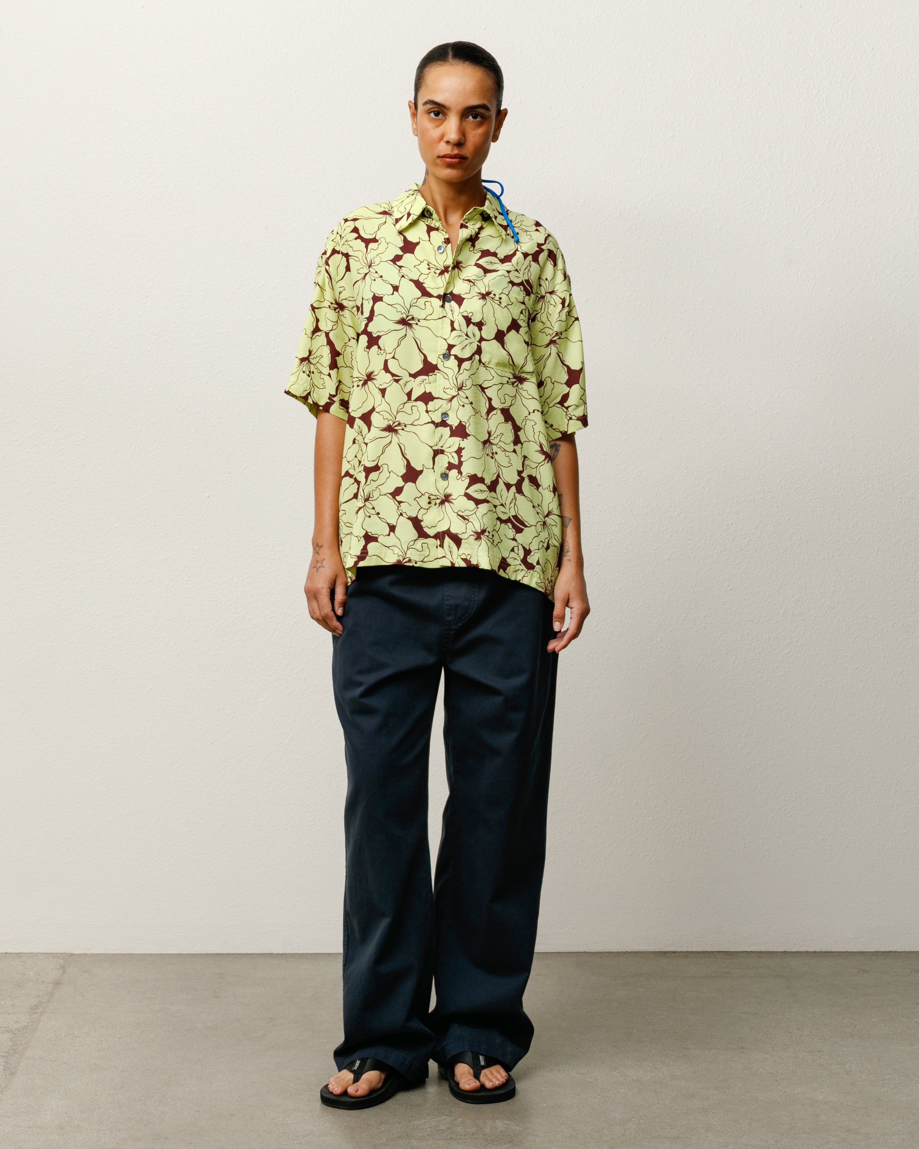 Floral Hawaiian Shirt – Lime | Tops & Shirts | Stüssy Japan