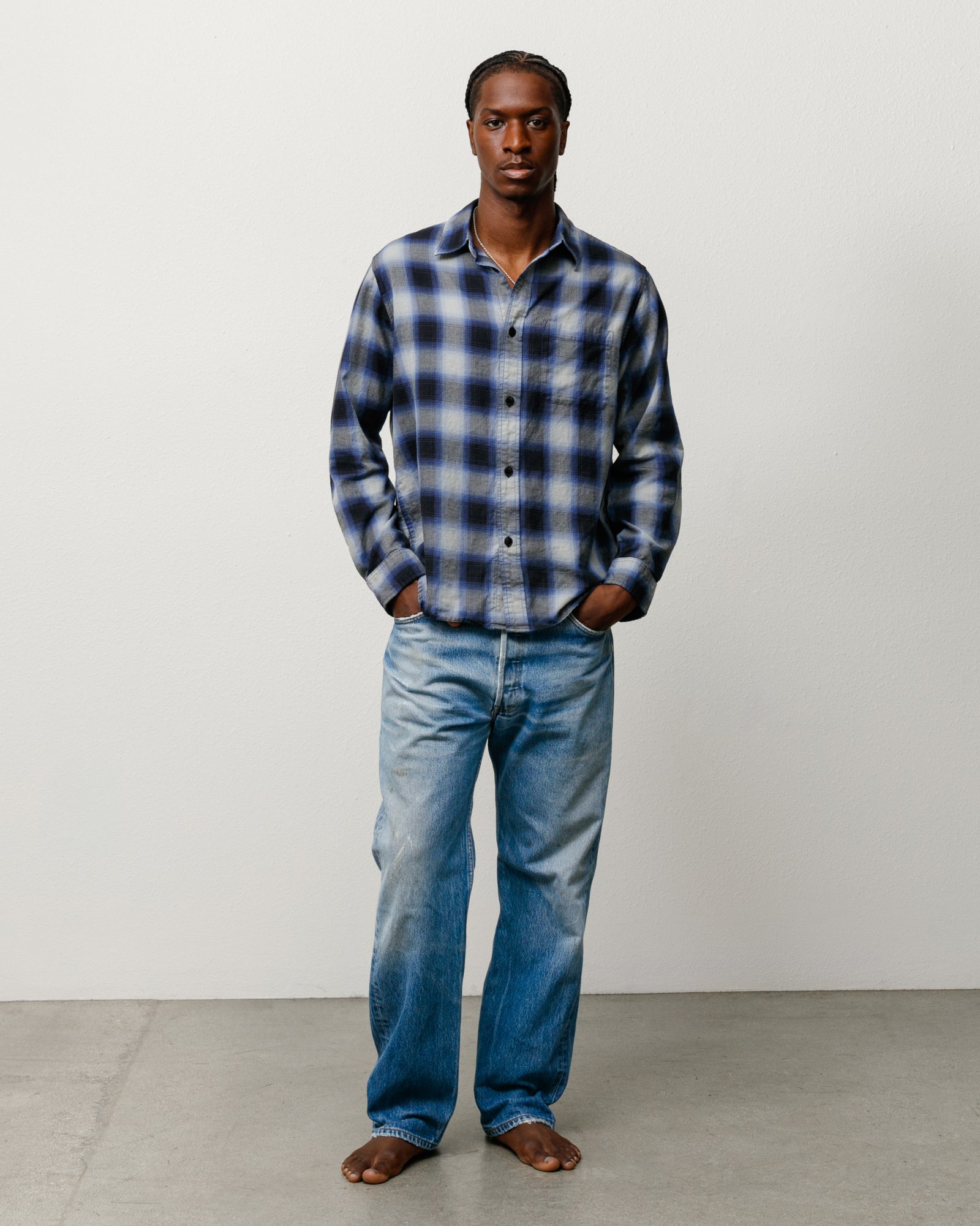 Beach Ombre Plaid Shirt – Black | Tops & Shirts | Stüssy Japan
