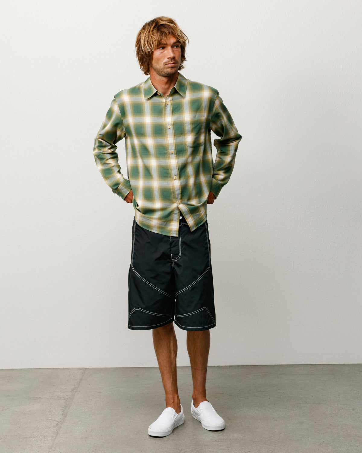 Beach Ombre Plaid Shirt – Green | Tops & Shirts | Stüssy Japan