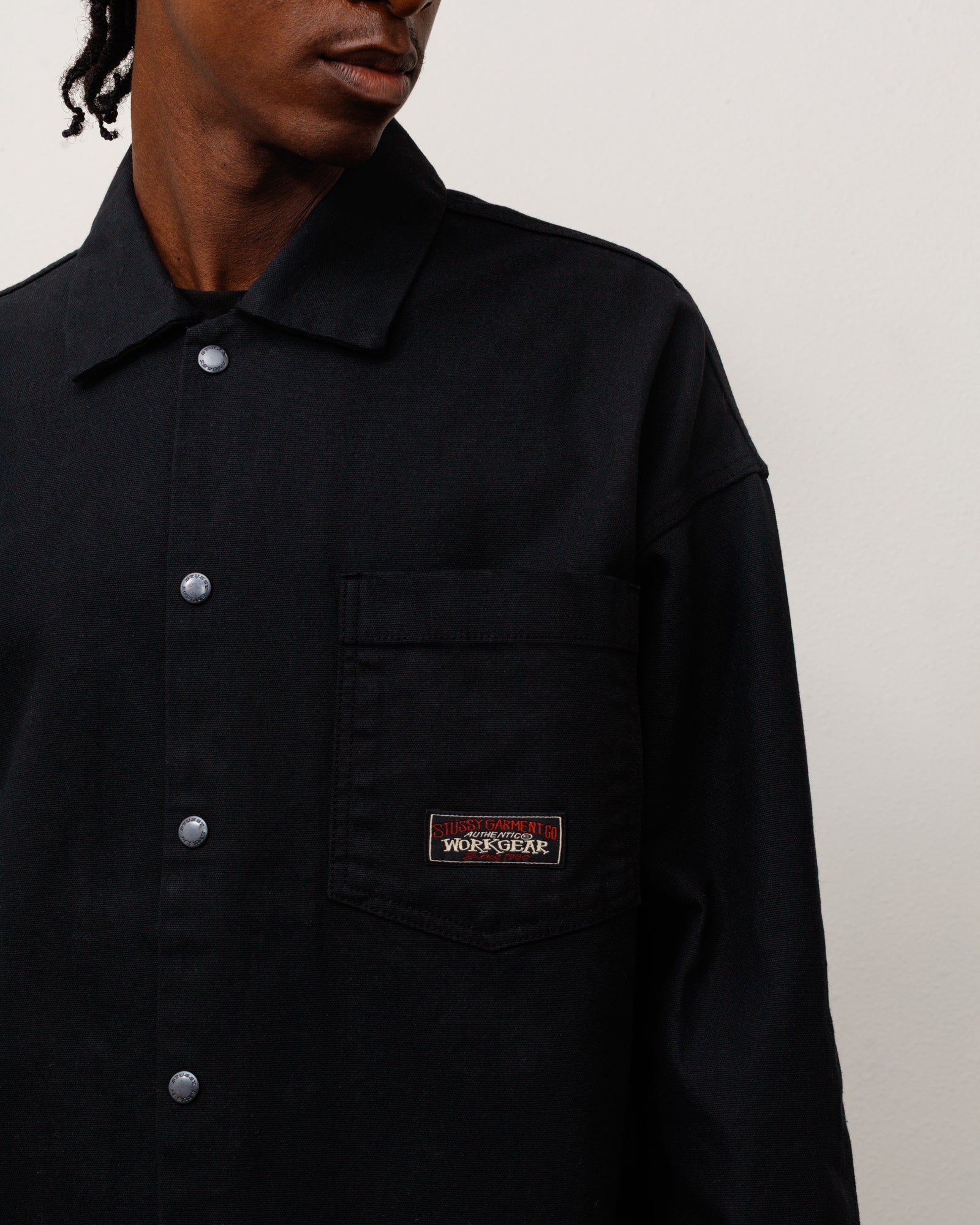 Canvas Work Overshirt - Black | Tops & Shirts | Stüssy Japan
