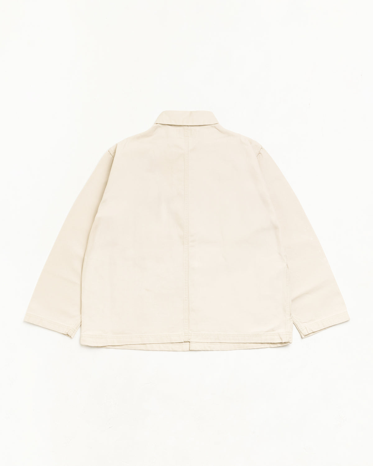 Canvas Work Overshirt Unisex Long Sleeve In Bone
