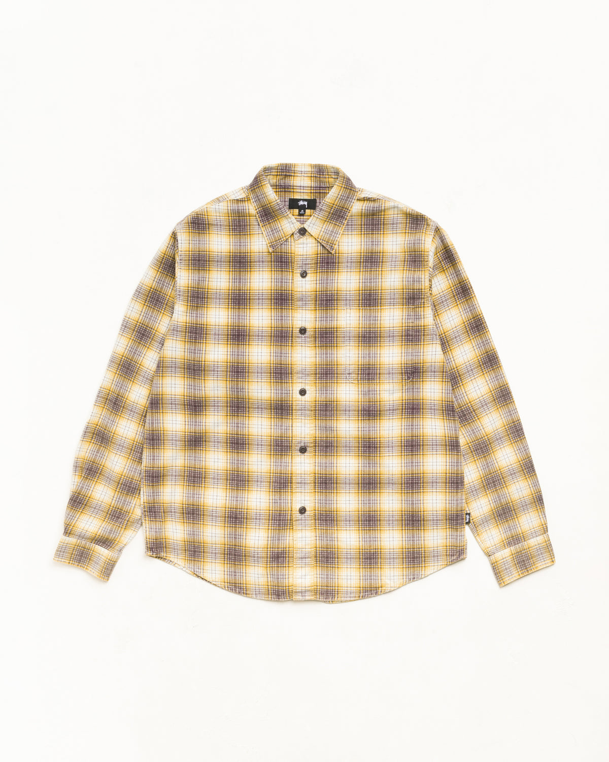 Dax Plaid Shirt Unisex Long Sleeve In Gold