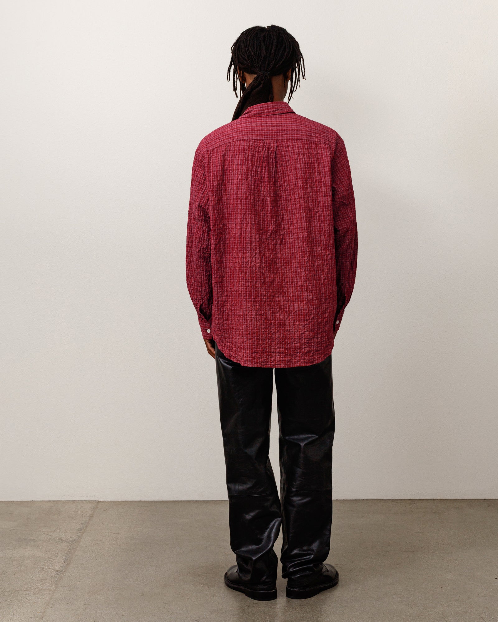 Standard Crinkle Shirt - Burgundy Check | Tops & Shirts | Stüssy Japan