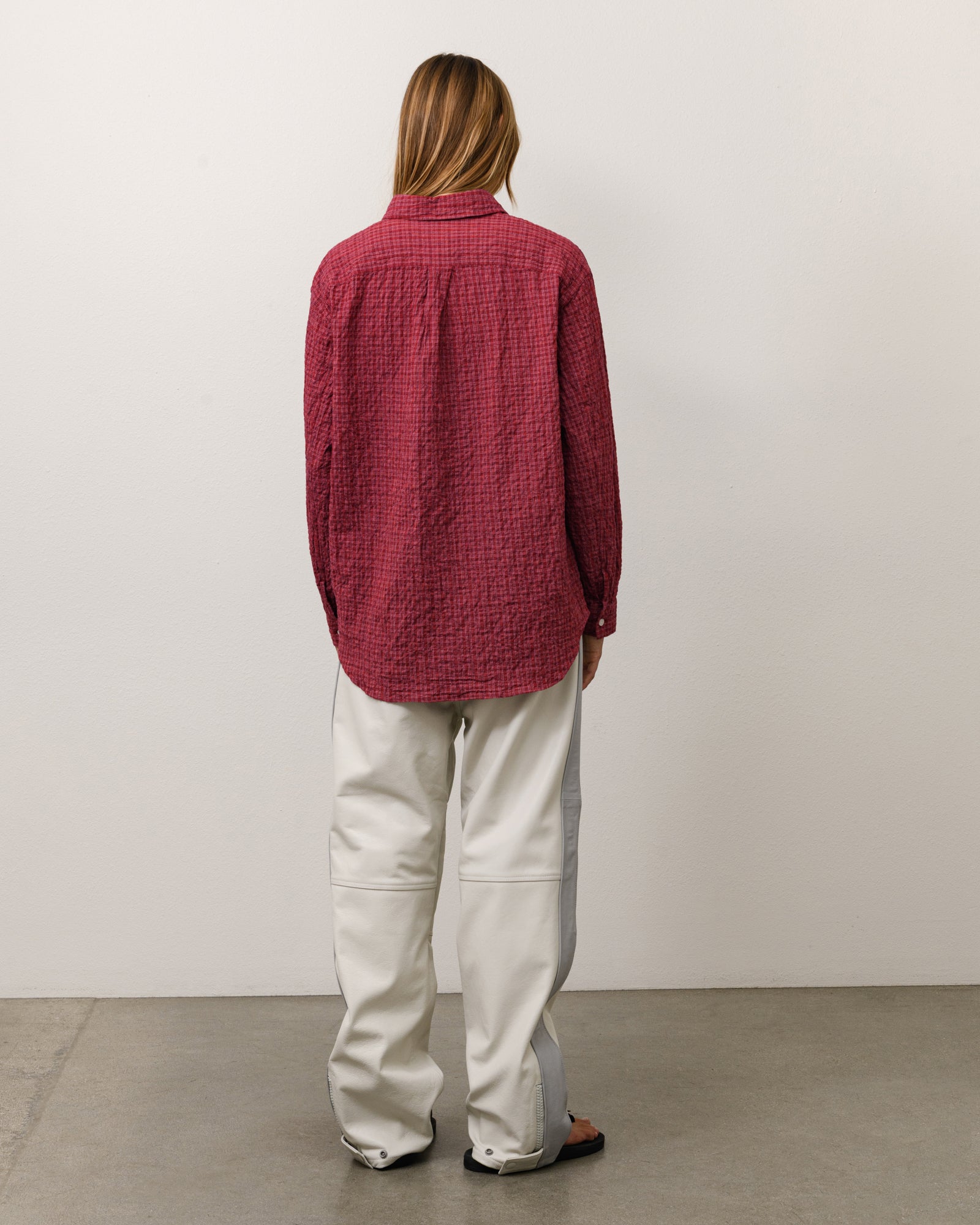 Standard Crinkle Shirt - Burgundy Check | Tops & Shirts | Stüssy Japan