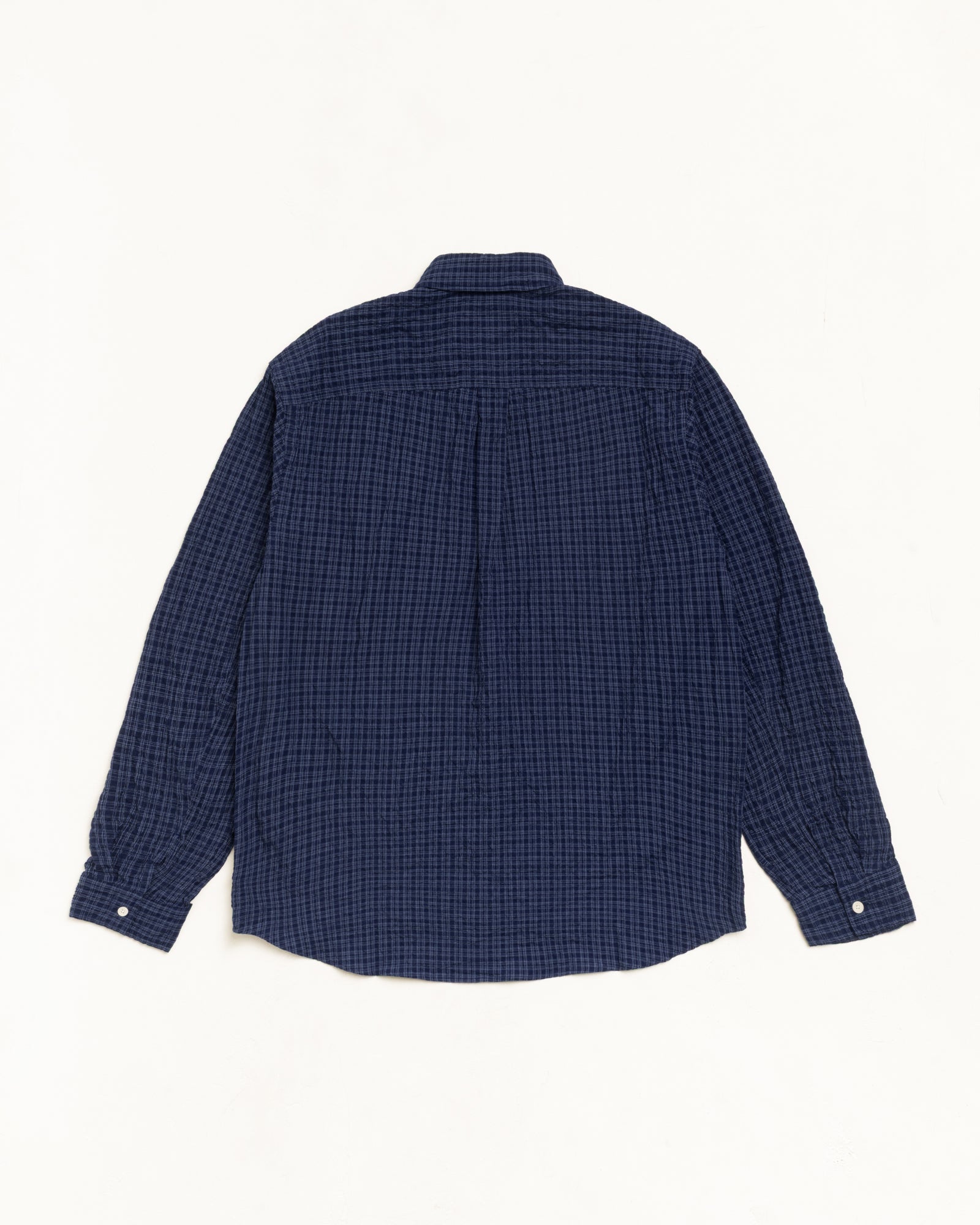 Standard Crinkle Shirt - Navy Check | Tops & Shirts | Stüssy Japan