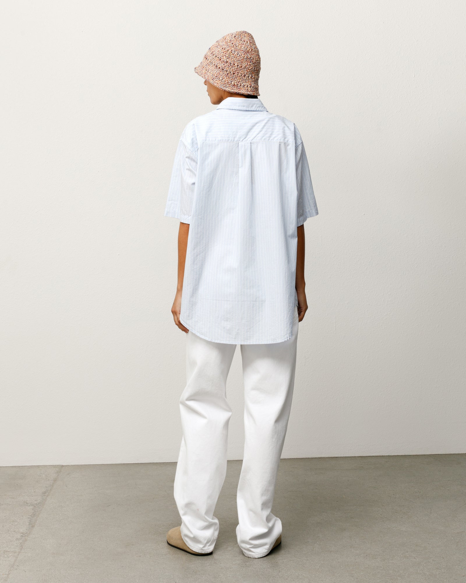 Standard Ss Shirt Unisex Short Sleeve In Blue Stripe
