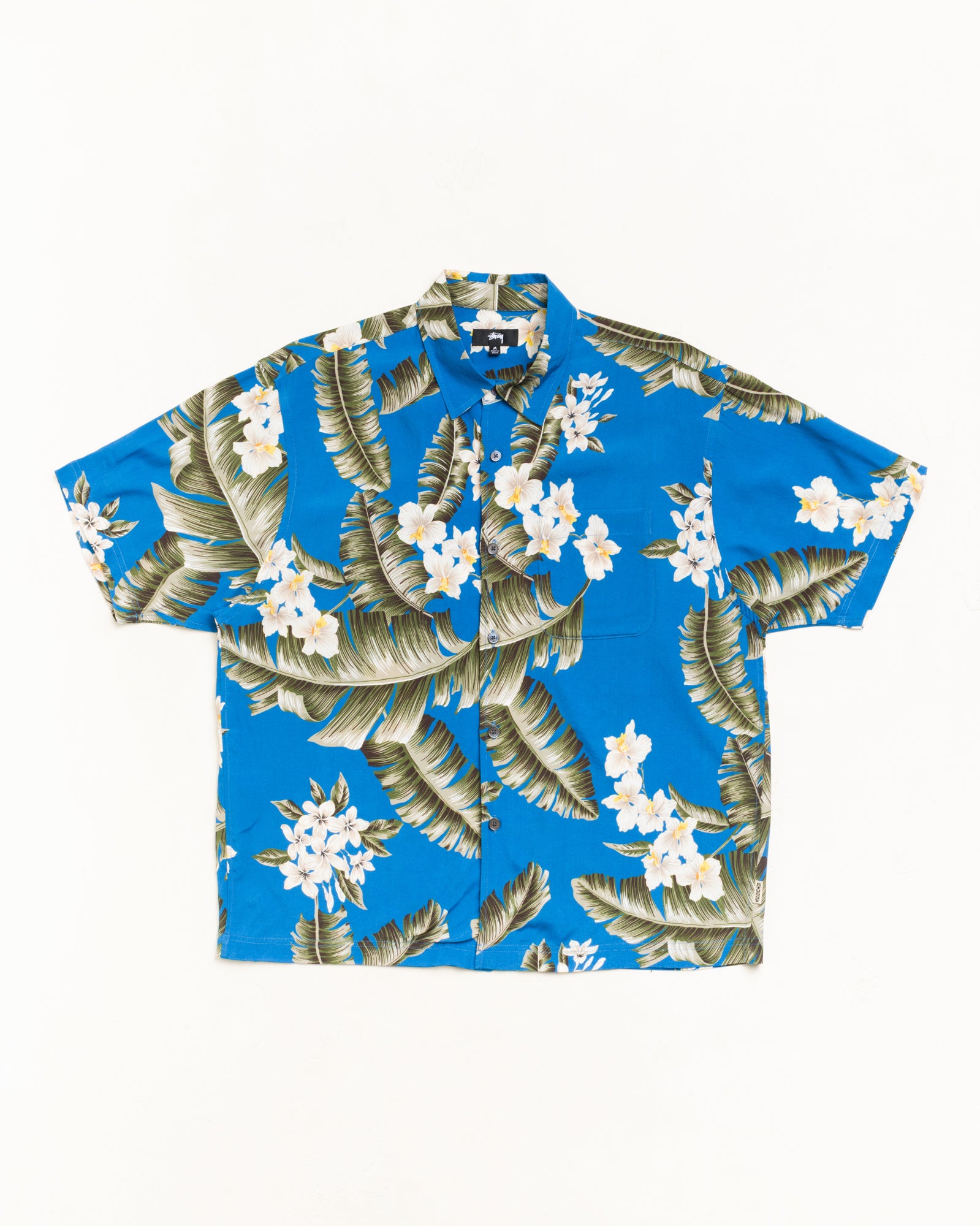 Hawaiian Floral Ss Shirt Unisex Short Sleeve In Blue